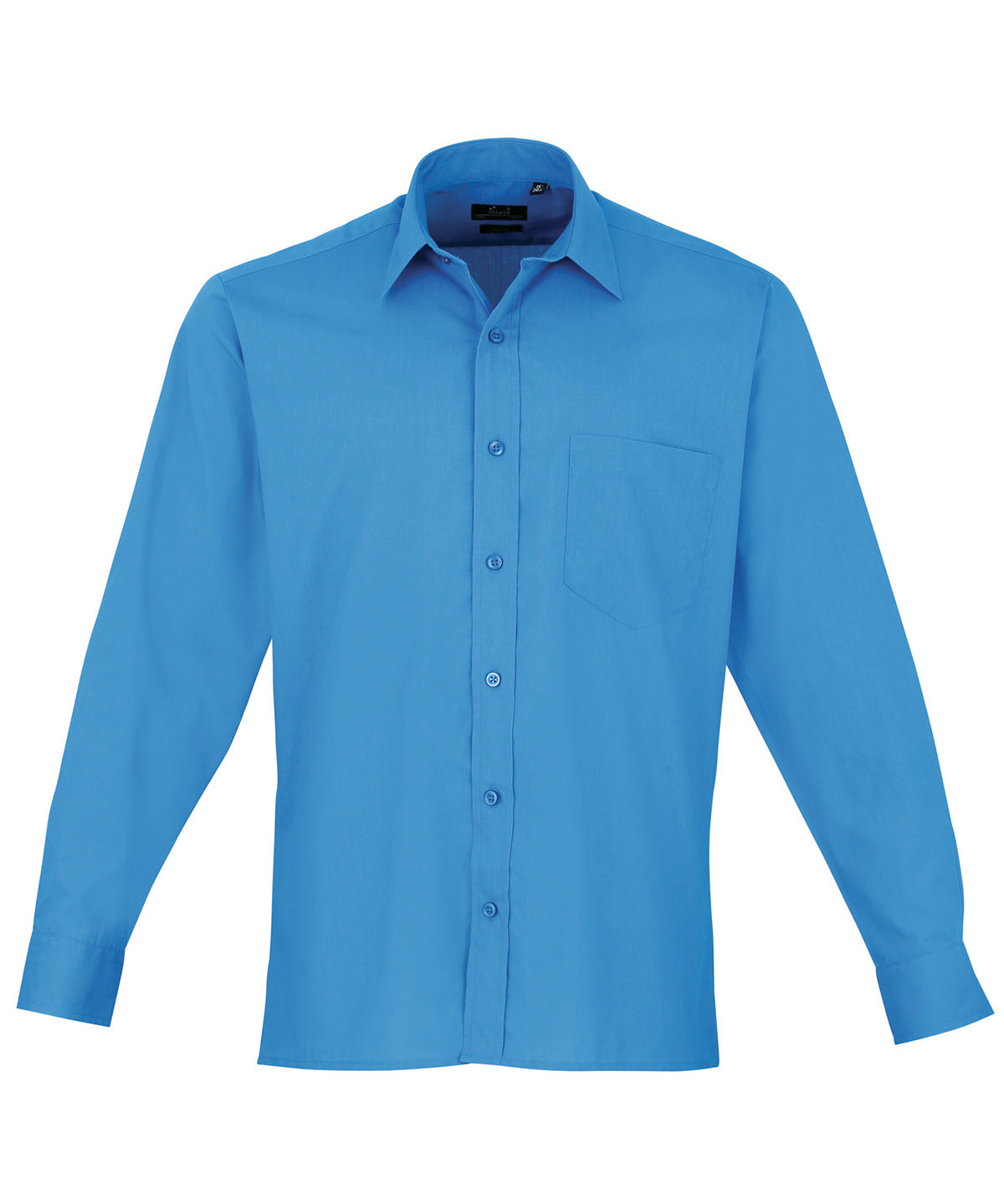 Long sleeve poplin shirt - 17 - Sapphire