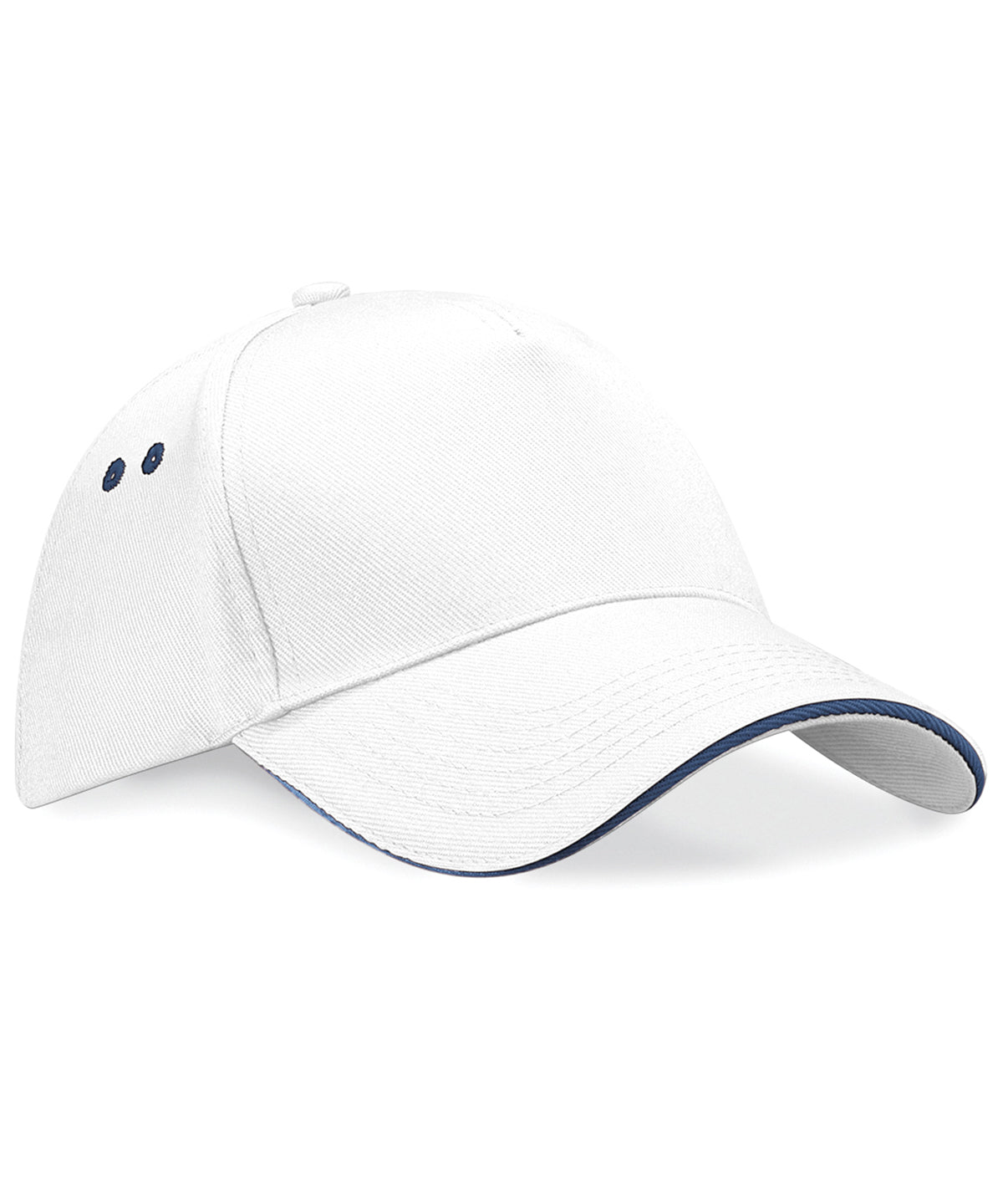 Ultimate 5-panel cap with sandwich peak, one size fits all, stylish and versatile design White/French Navy
