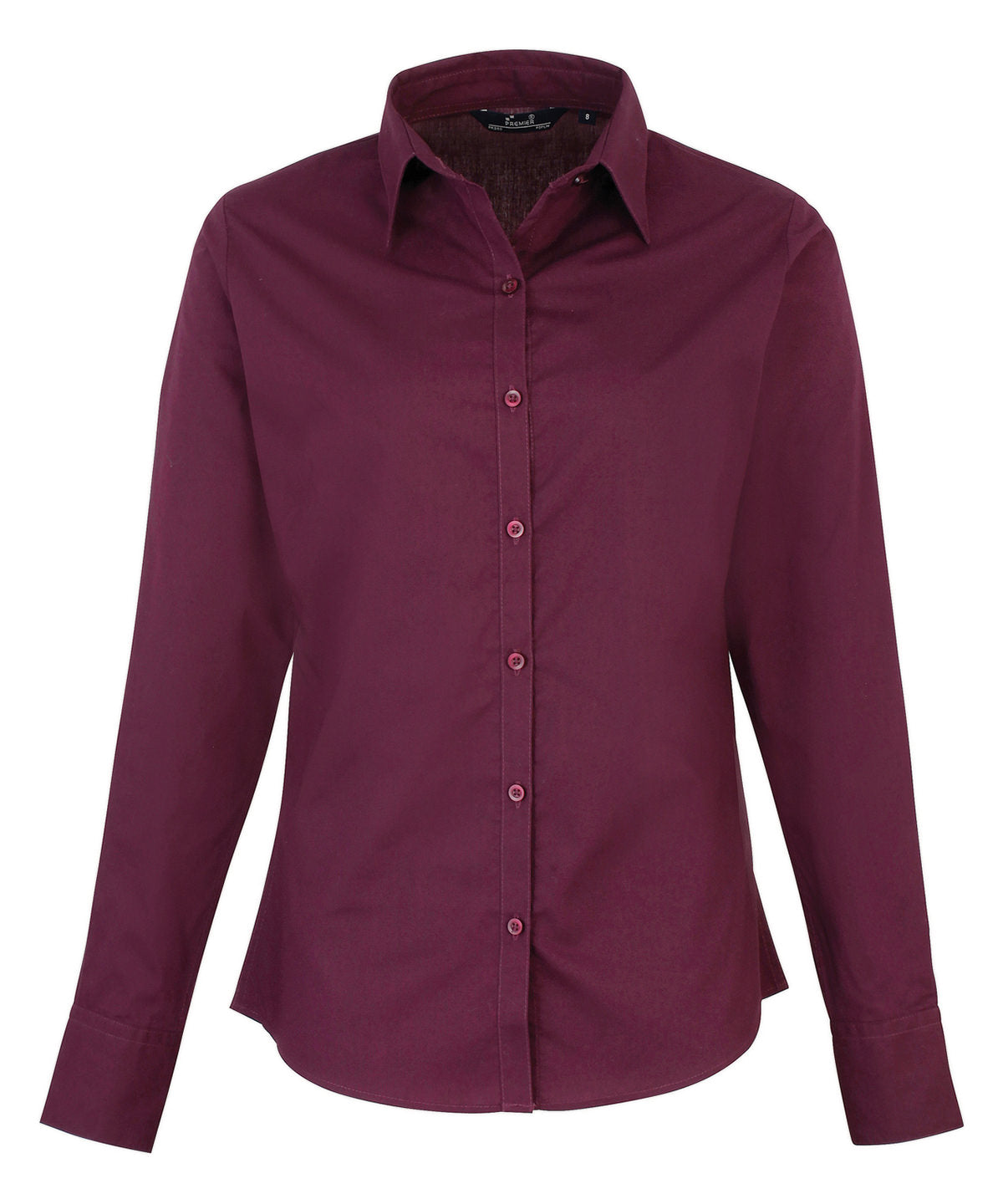 Women's poplin long sleeve blouse - Wom 26 - Aubergine