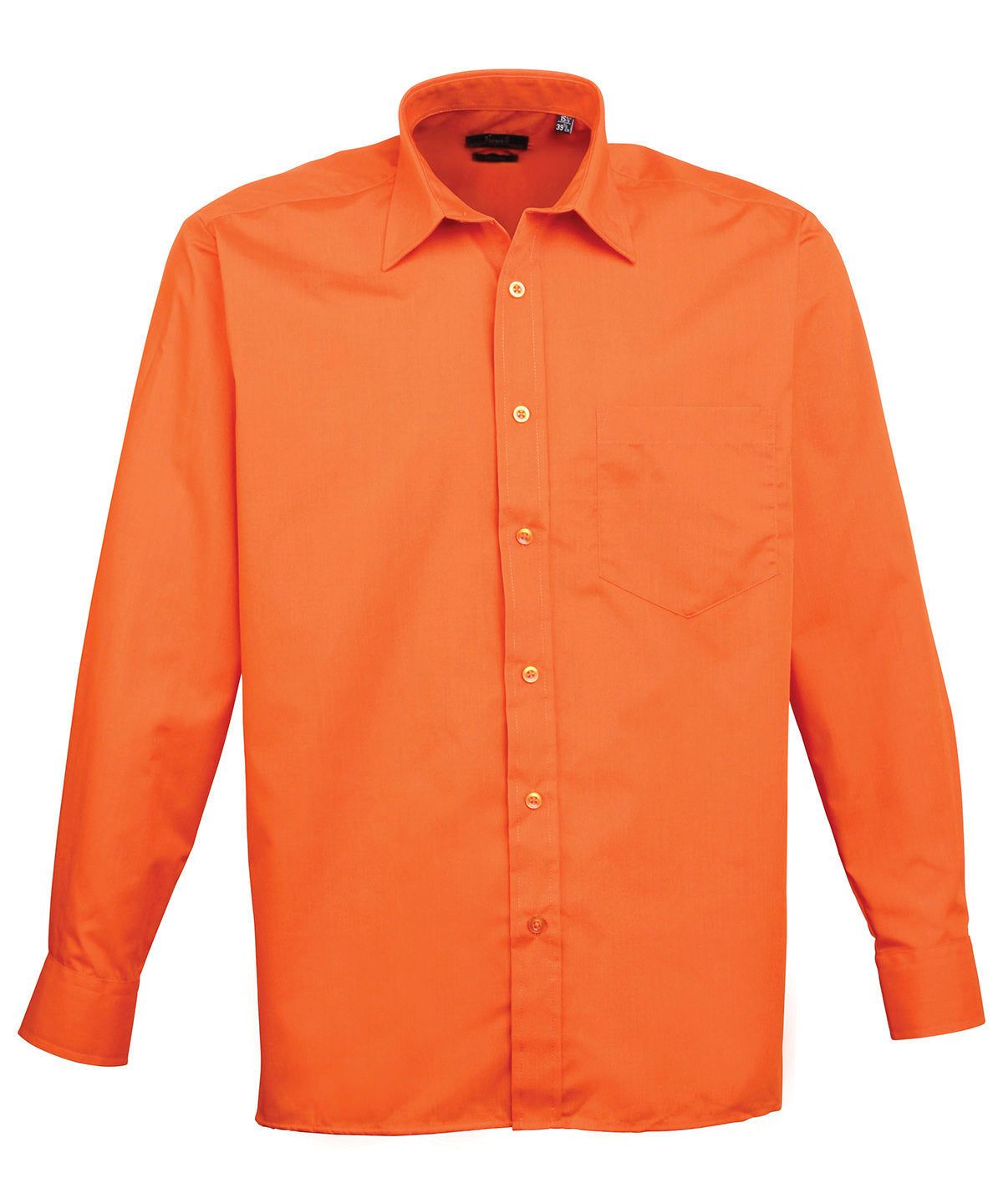 Long sleeve poplin shirt - 19 - Orange