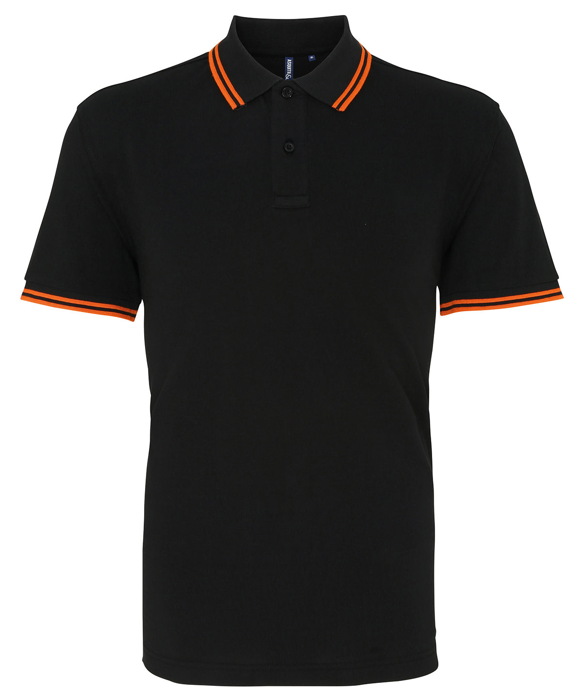 Men's classic fit tipped polo - XL - Black/Orange