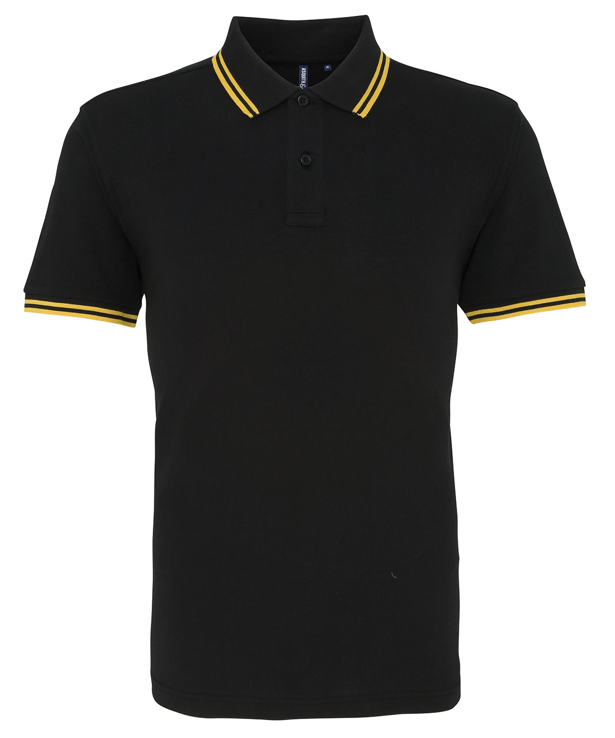 Men's classic fit tipped polo - S - Black/Yellow