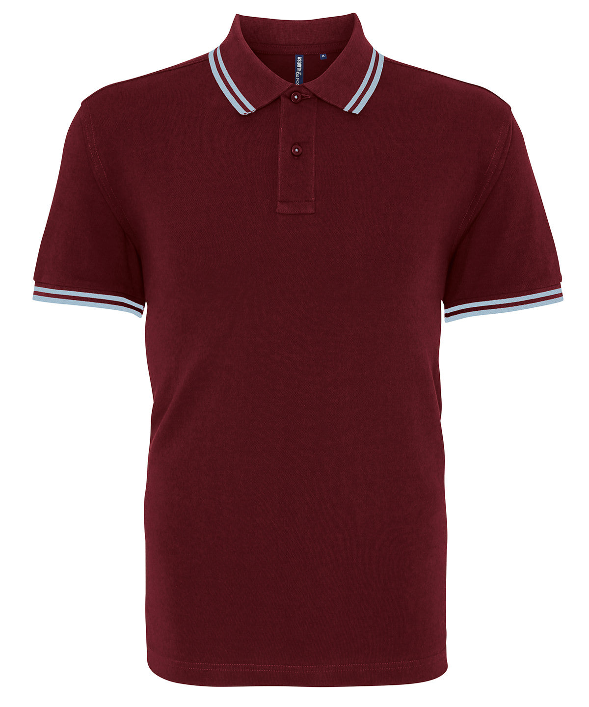 Men's classic fit tipped polo - S - Burgundy/Sky