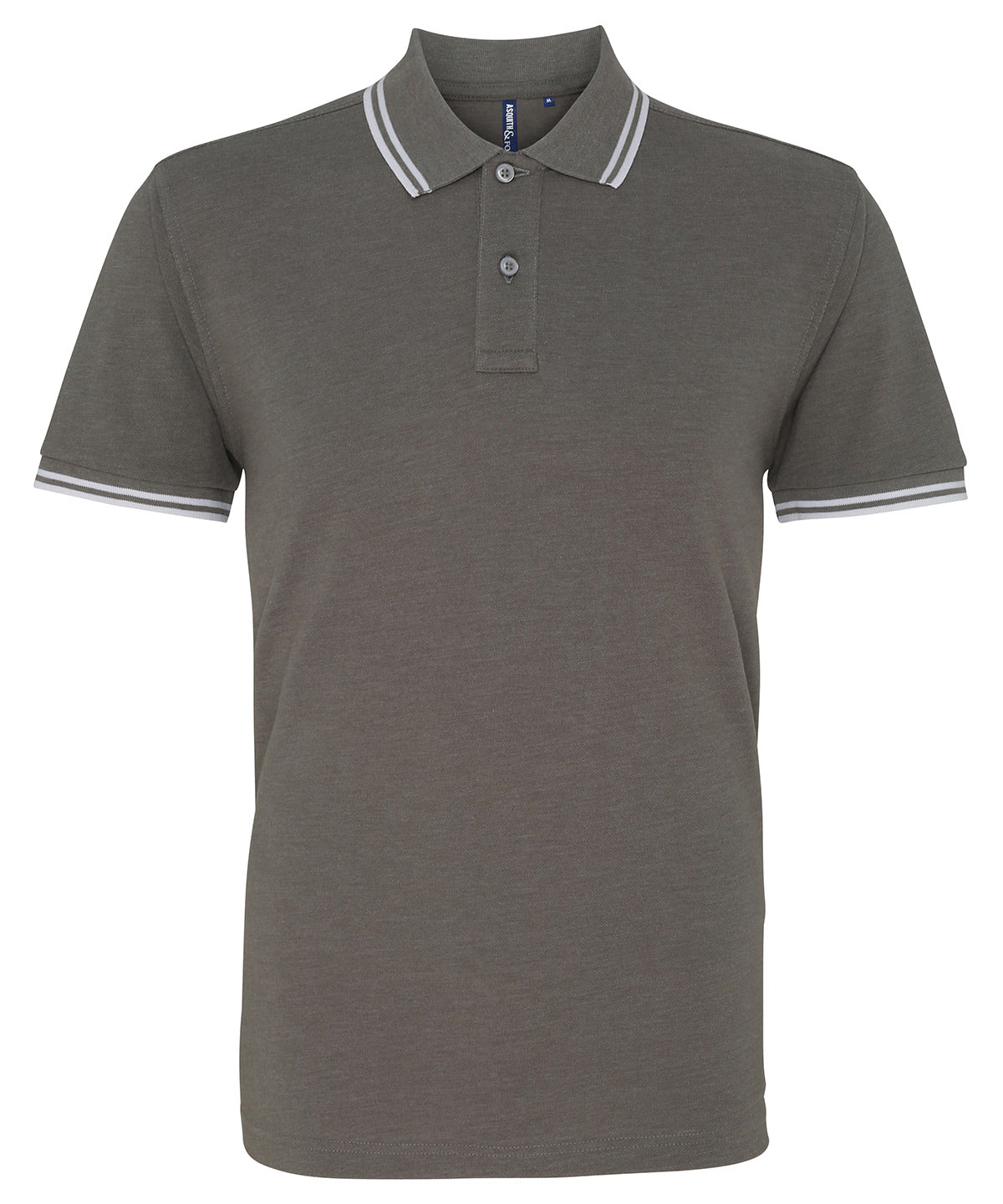 Men's classic fit tipped polo - S - Charcoal/White