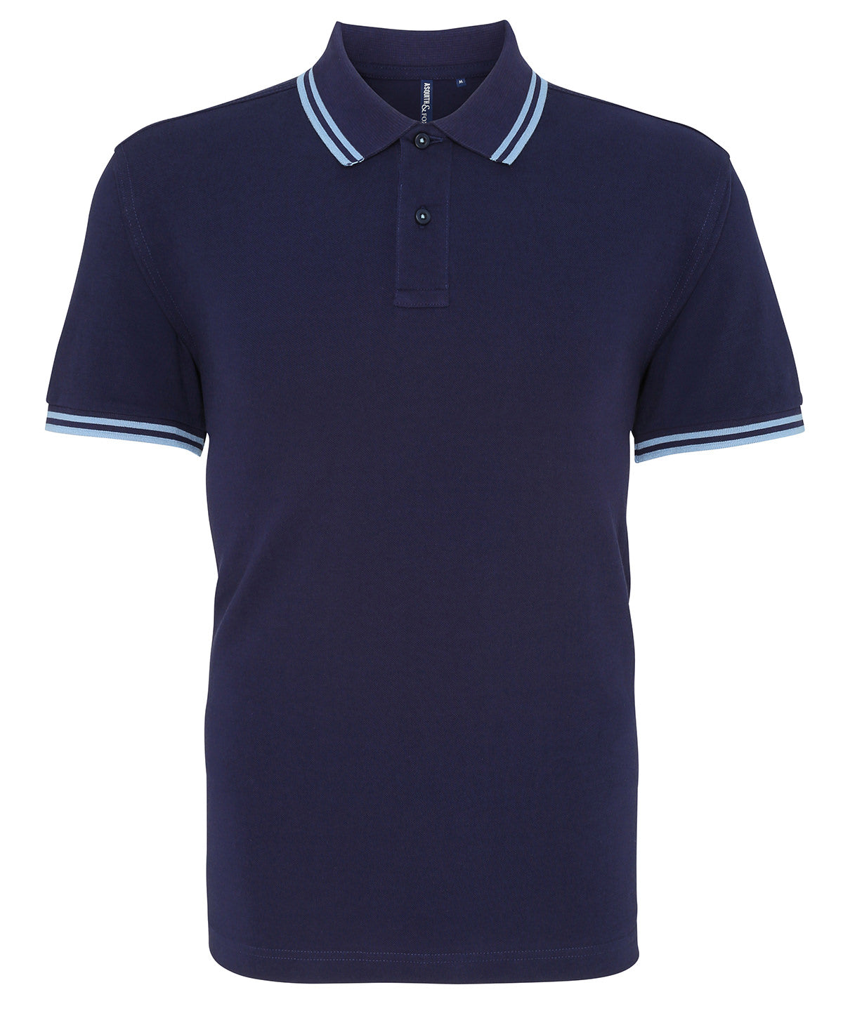 Men's classic fit tipped polo - XL - Navy/Cornflower