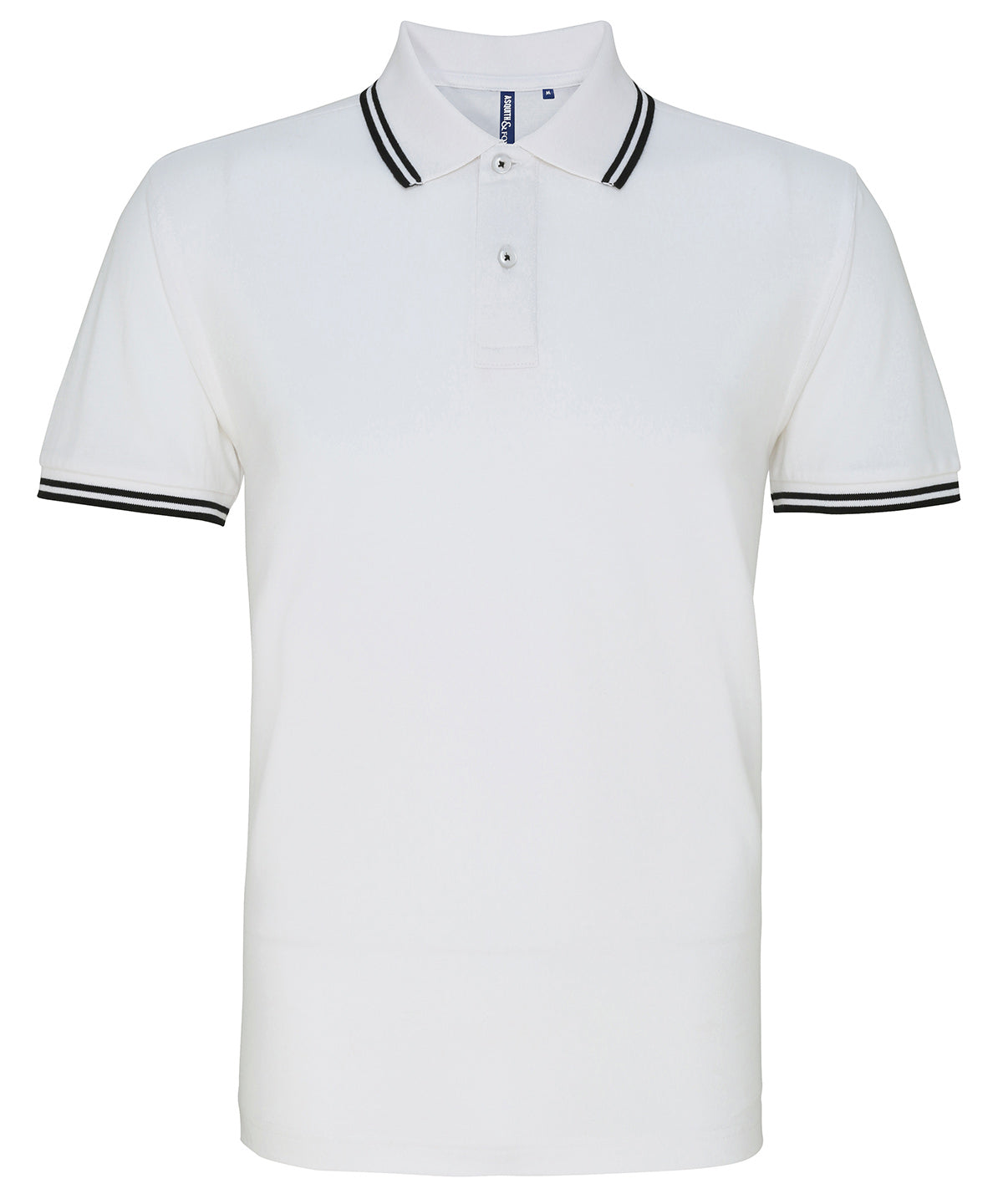 Men's classic fit tipped polo - S - White/Black