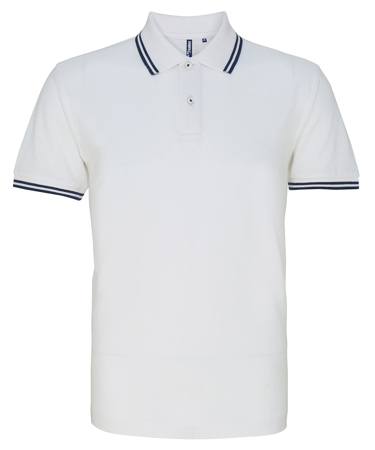 Men's classic fit tipped polo - XL - White/Navy