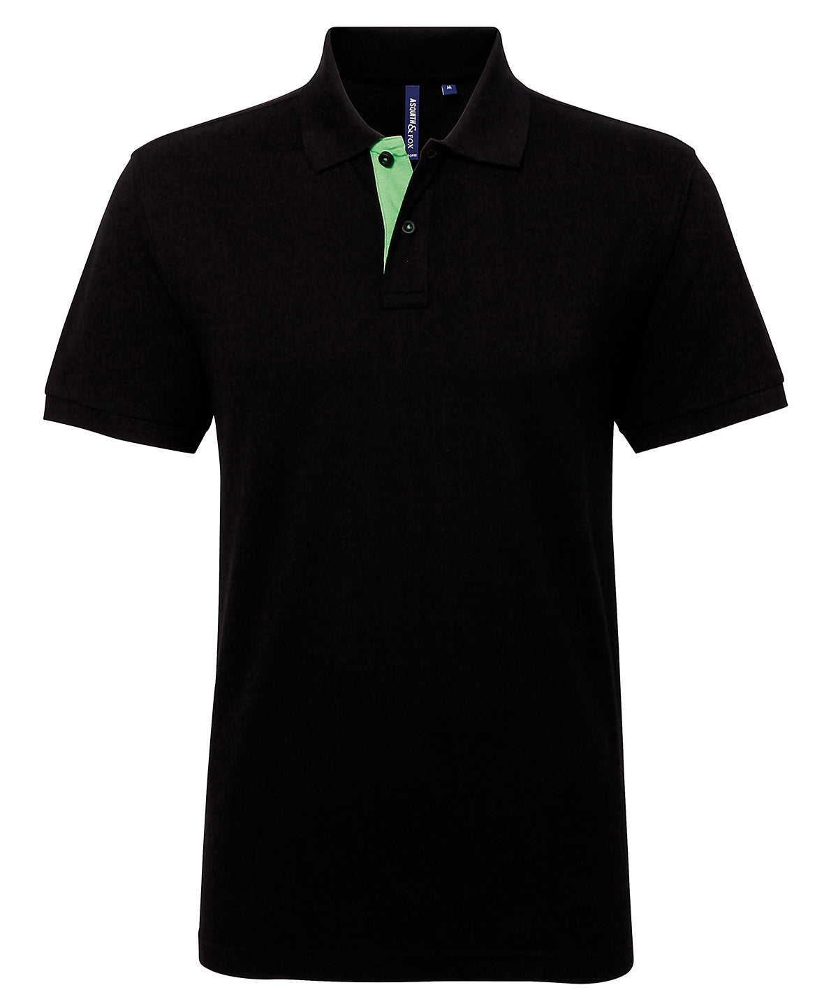 Men's classic fit contrast polo - L - Black/Lime