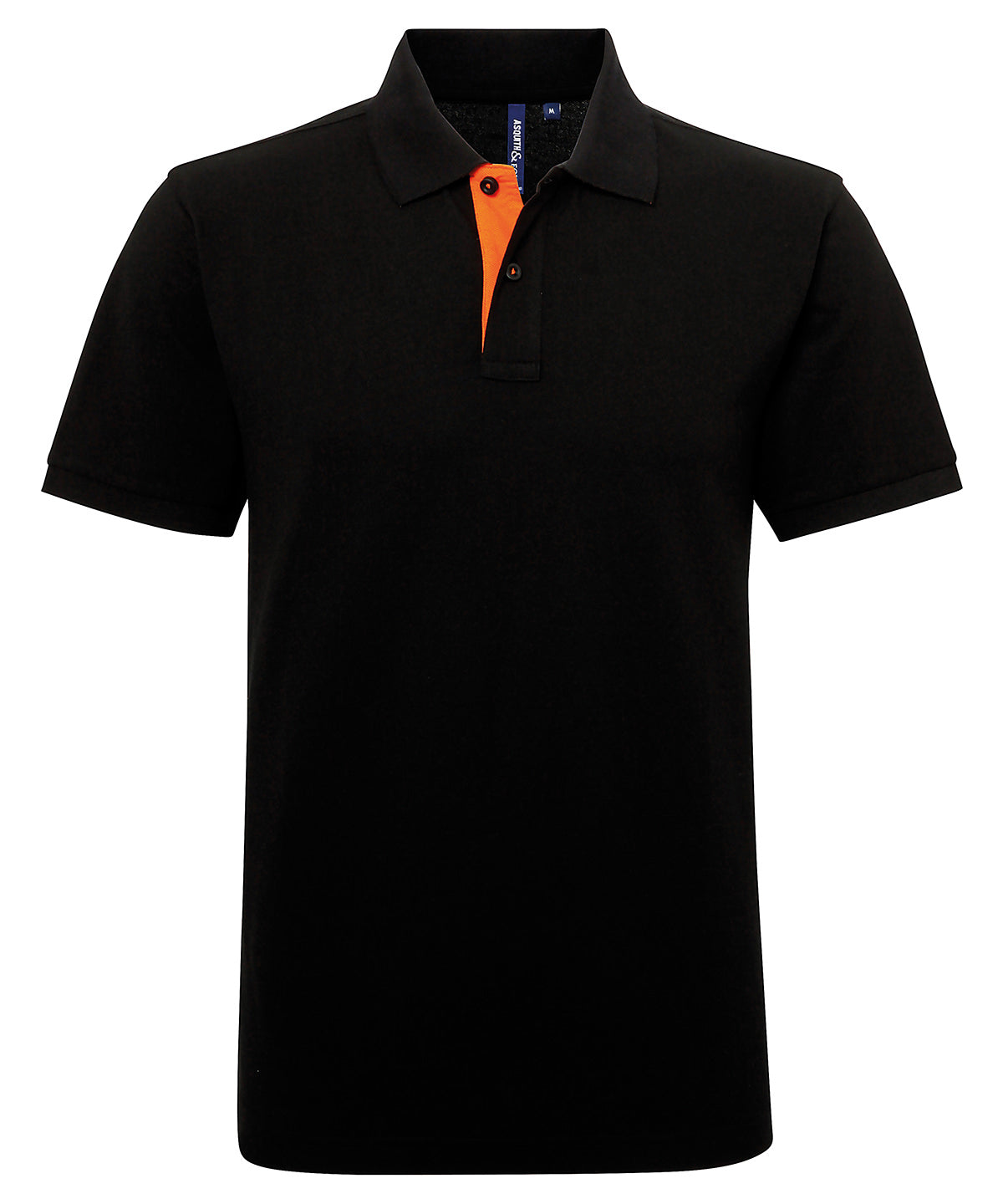 Men's classic fit contrast polo - M - Black/Orange