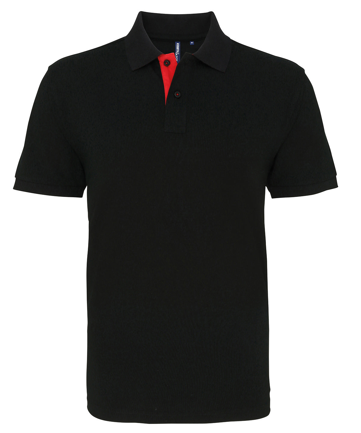Men's classic fit contrast polo - L - Black/Red