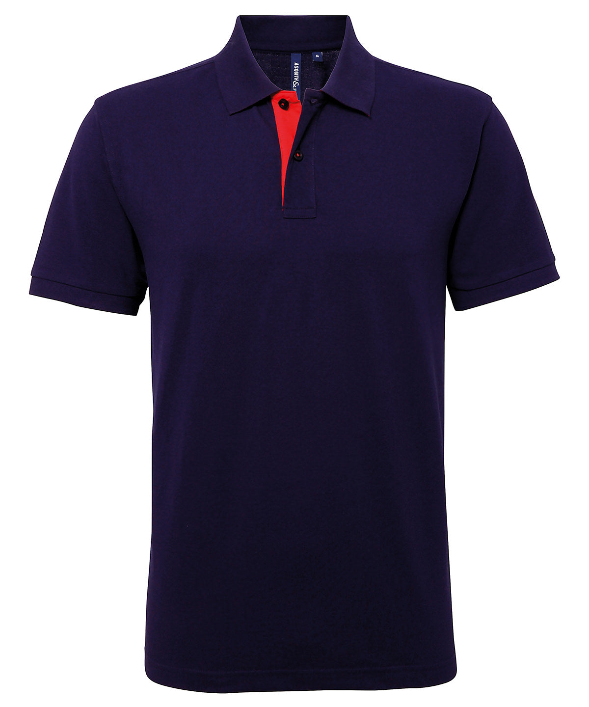 Men's classic fit contrast polo - L - Navy/Red