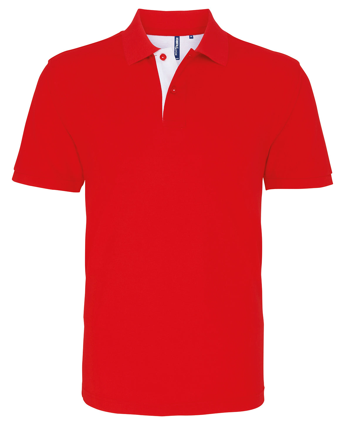 Men's classic fit contrast polo - M - Red/White