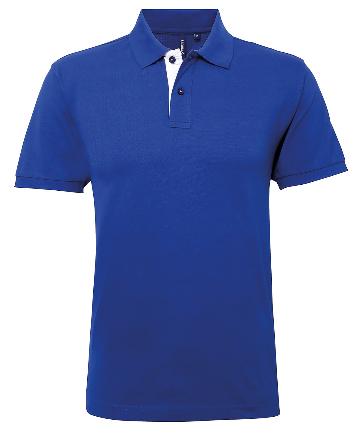 Men's classic fit contrast polo - M - Royal/White