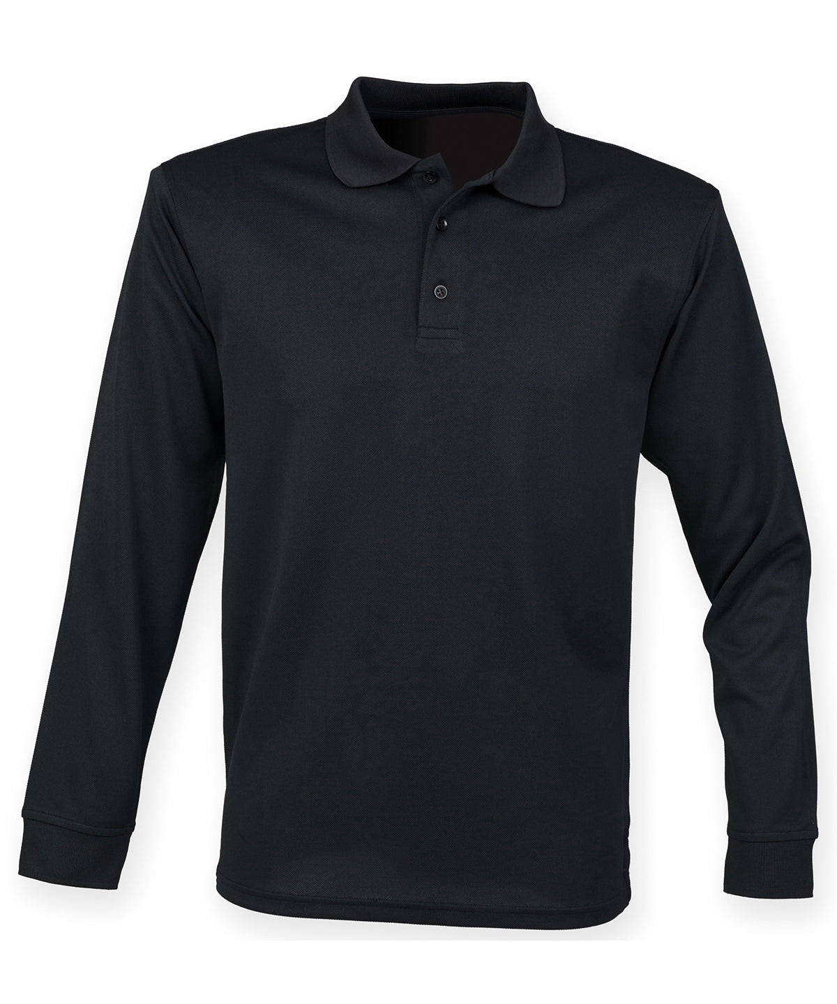 Long sleeve Coolplus® polo shirt - 3XL - Black*