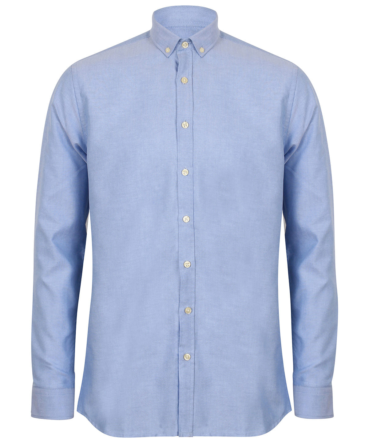 Modern long sleeve Oxford shirt in white with classic tailored fit design