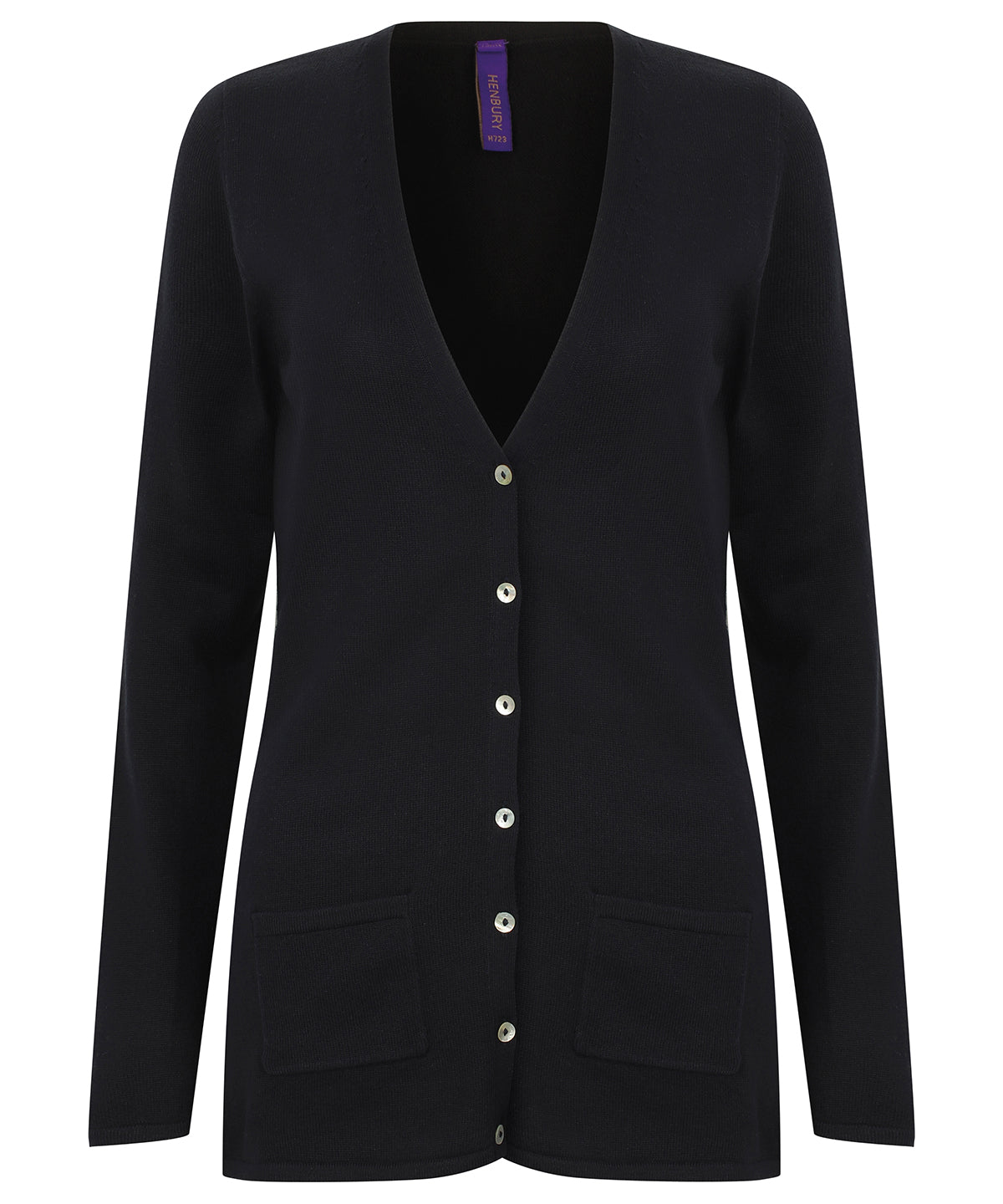 Women's v-button cardigan available in multiple sizes and colors