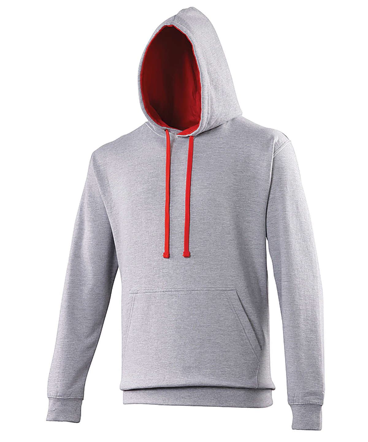 Varsity hoodie - XL - Heather Grey/Fire Red*