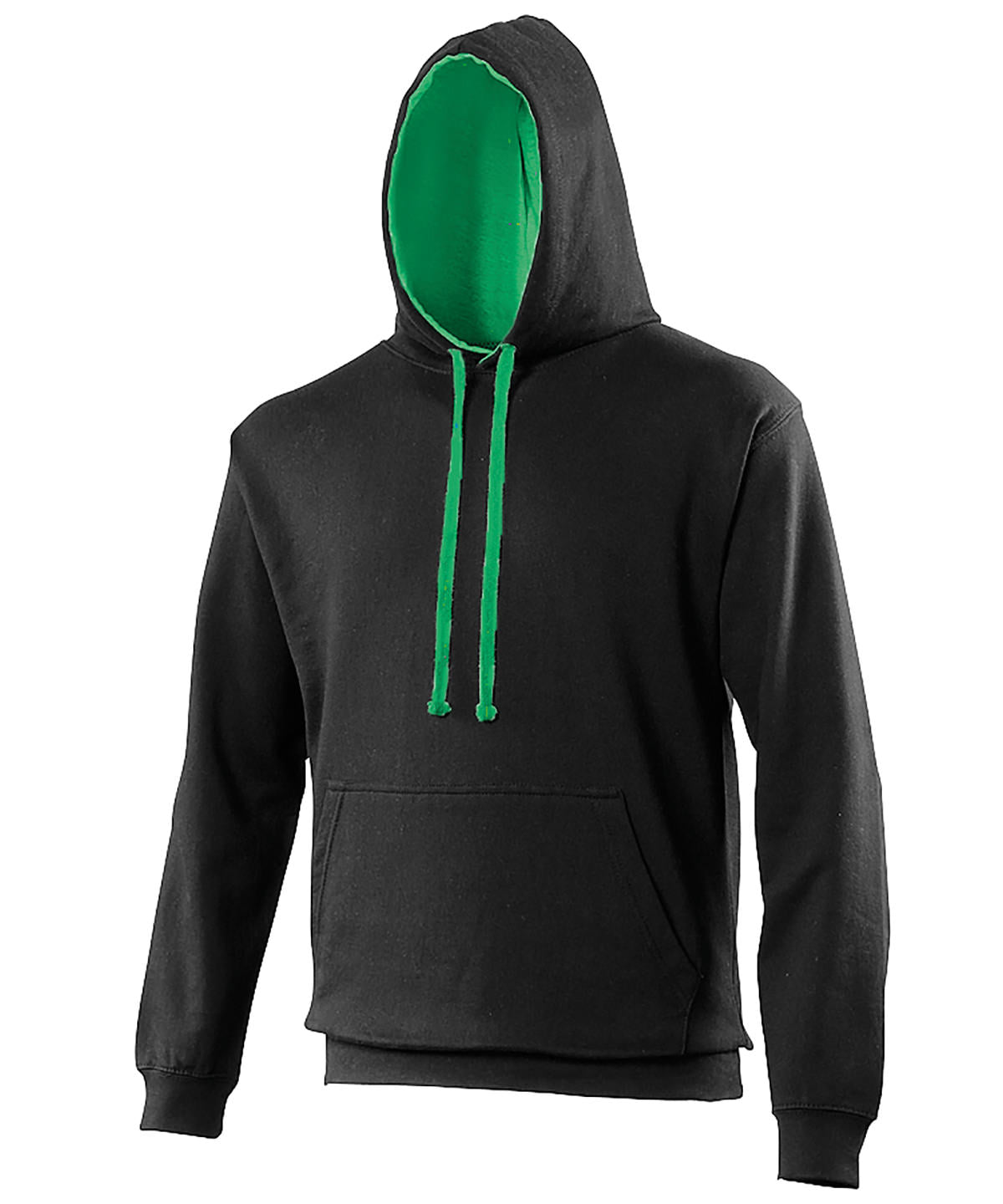 Varsity hoodie - L - Jet Black/Kelly Green*