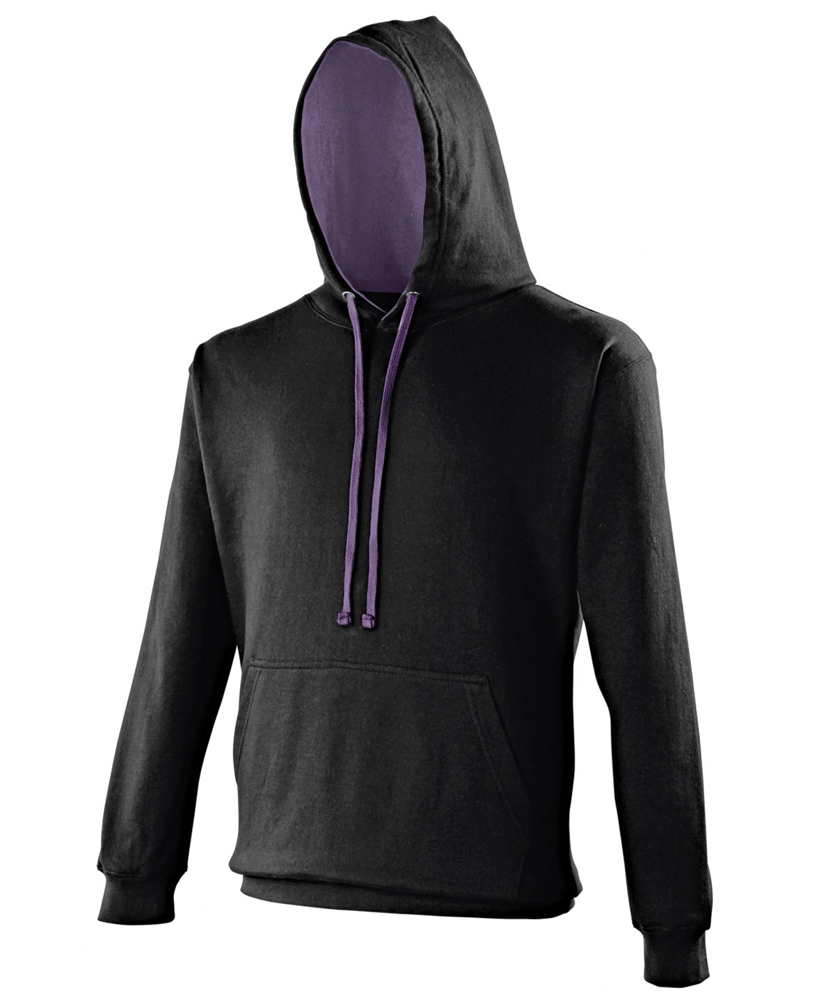 Varsity hoodie - M - Jet Black/Purple