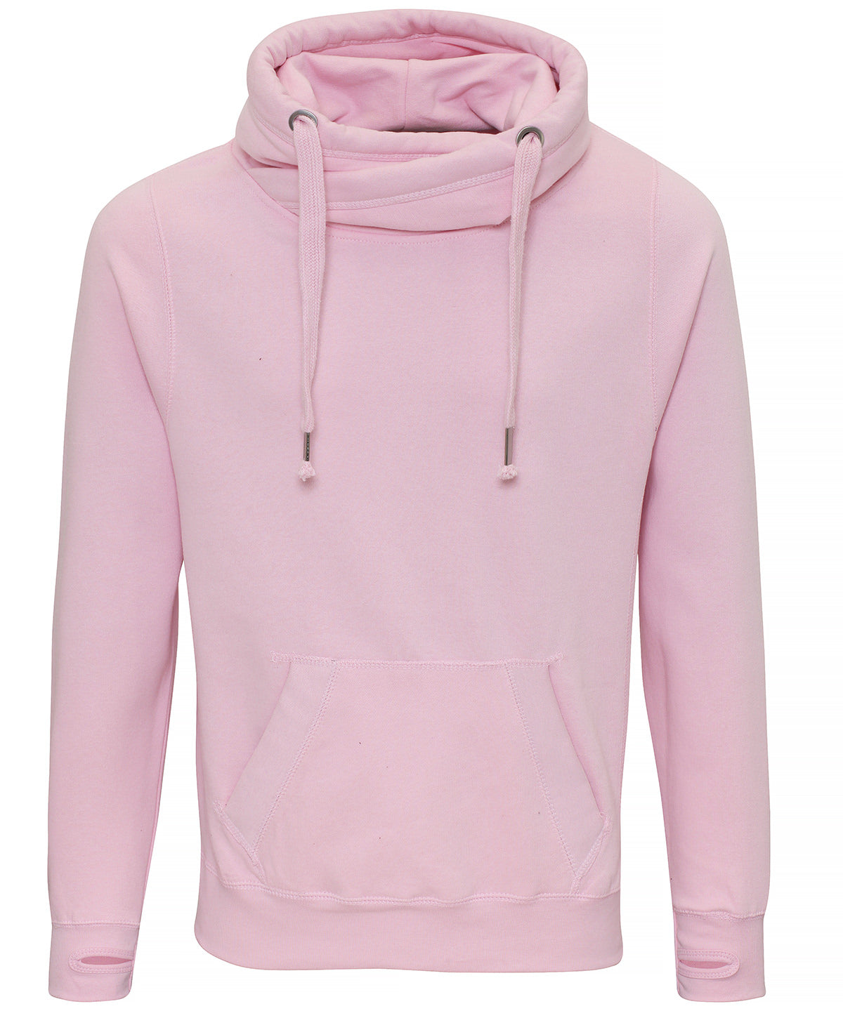 Cross neck hoodie - XL - Baby Pink