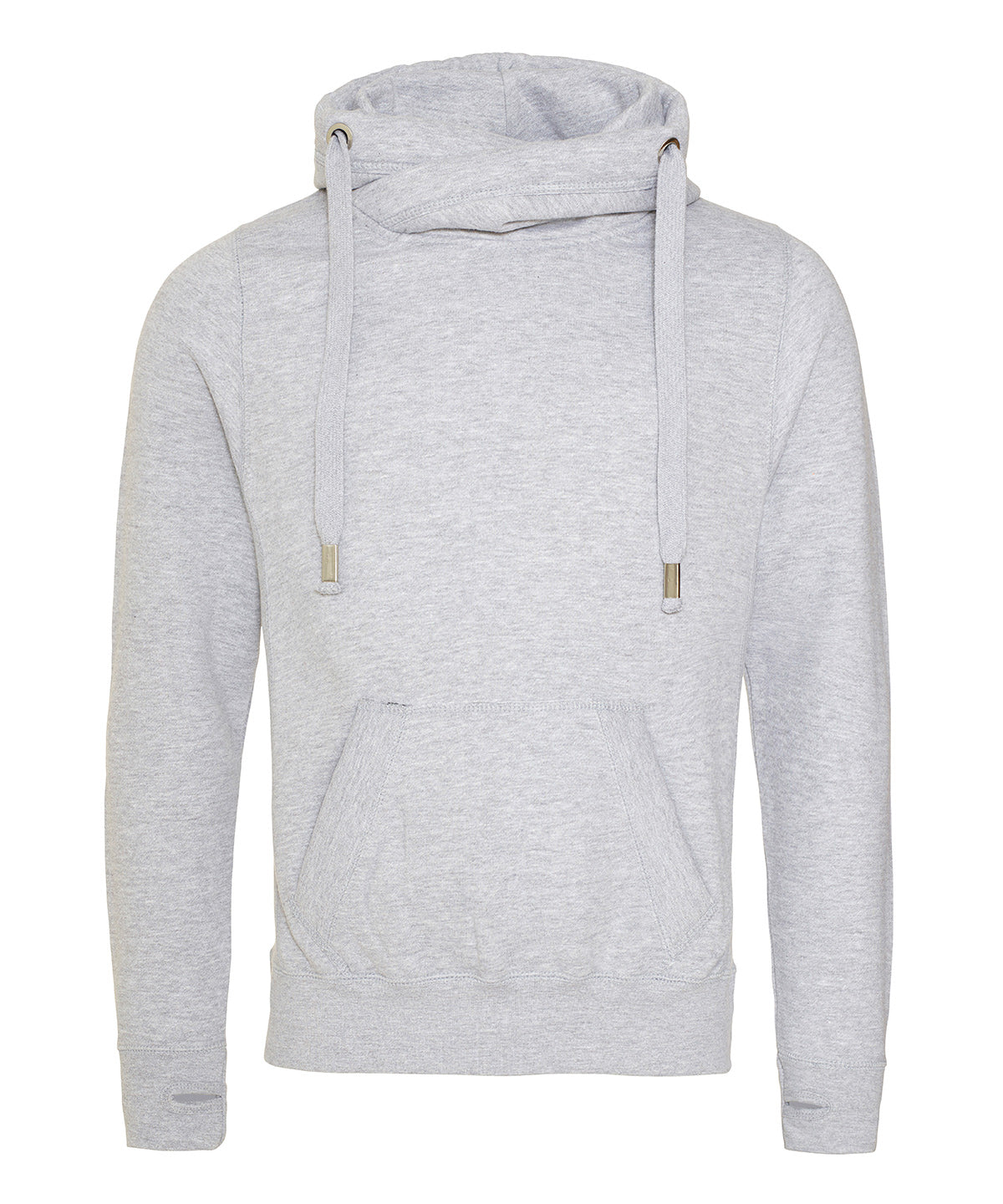 Cross neck hoodie - 2XL - Heather Grey