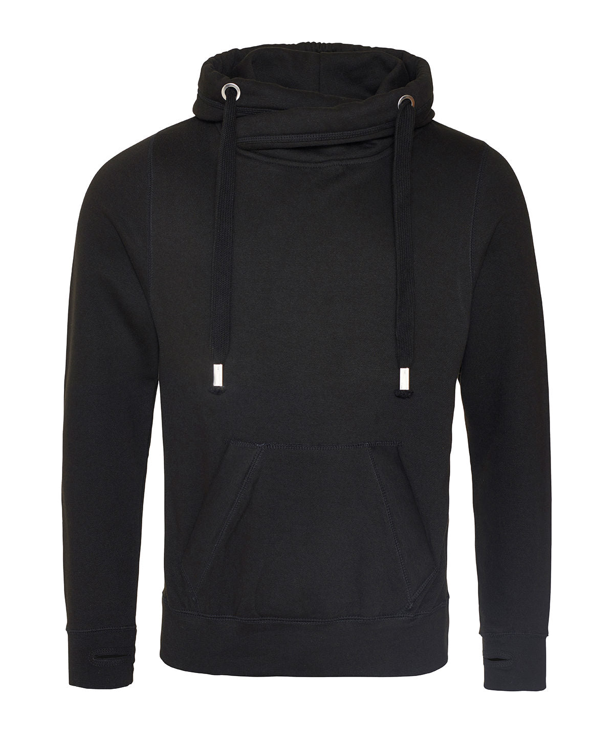 Cross neck hoodie - 2XL - Jet Black