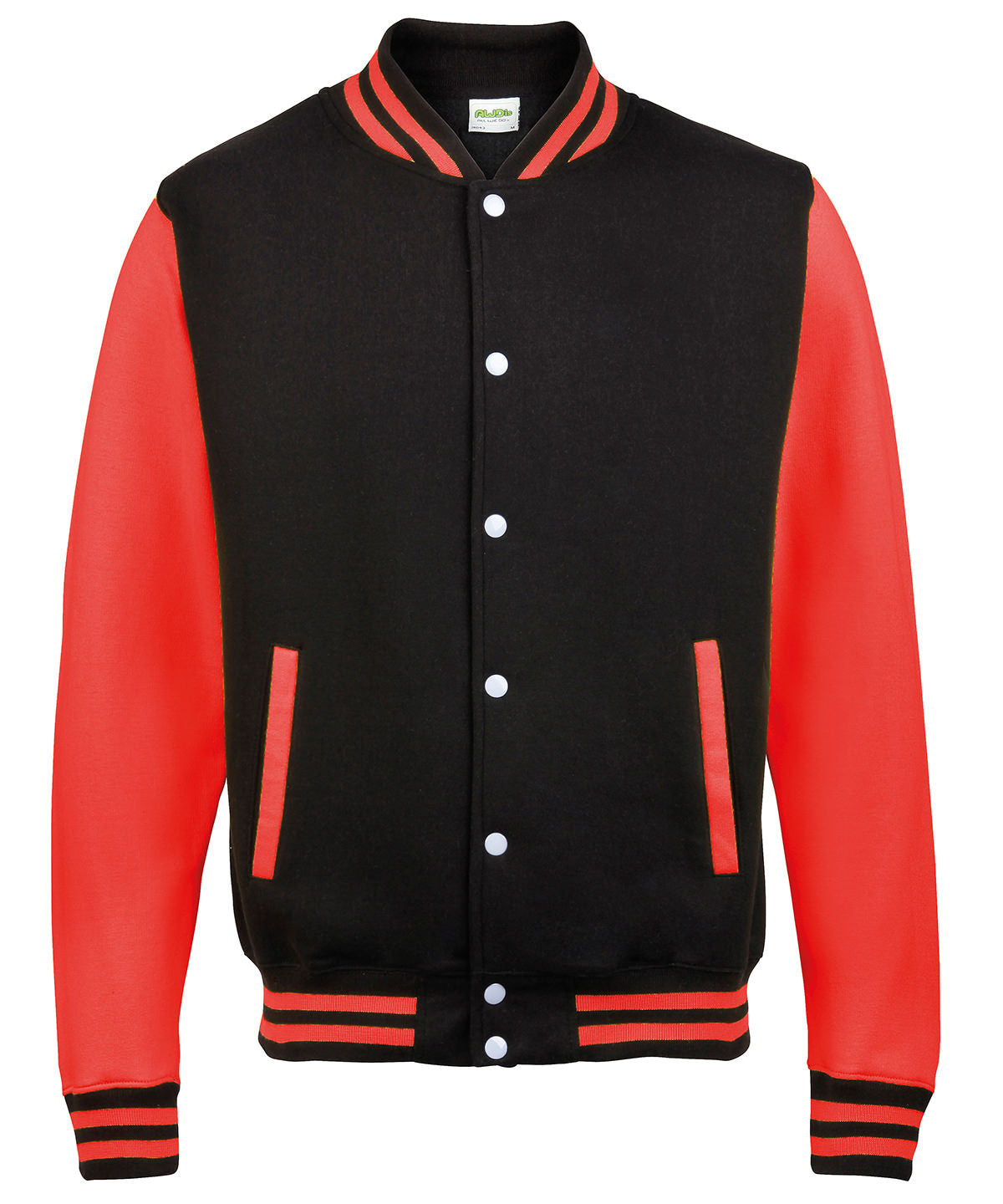 Varsity jacket - M - Jet Black/Fire Red*