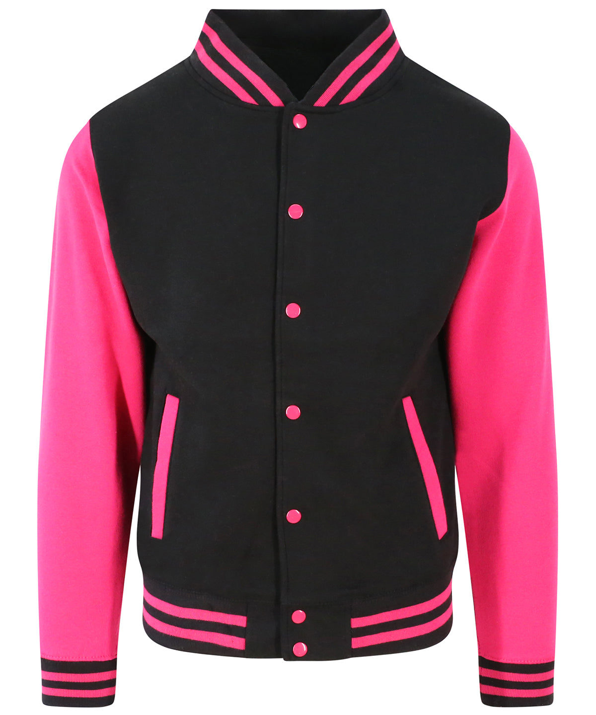 Varsity jacket - M - Jet Black/Hot Pink