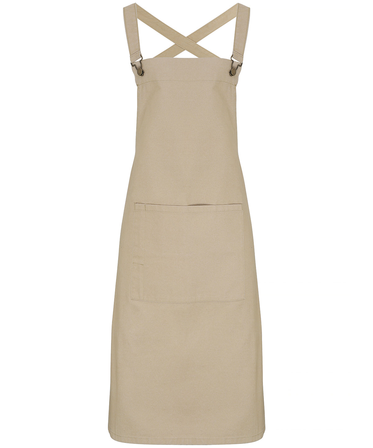 Cross back 'barista' bib apron - One size - Heavy-duty cafe workwear with pockets