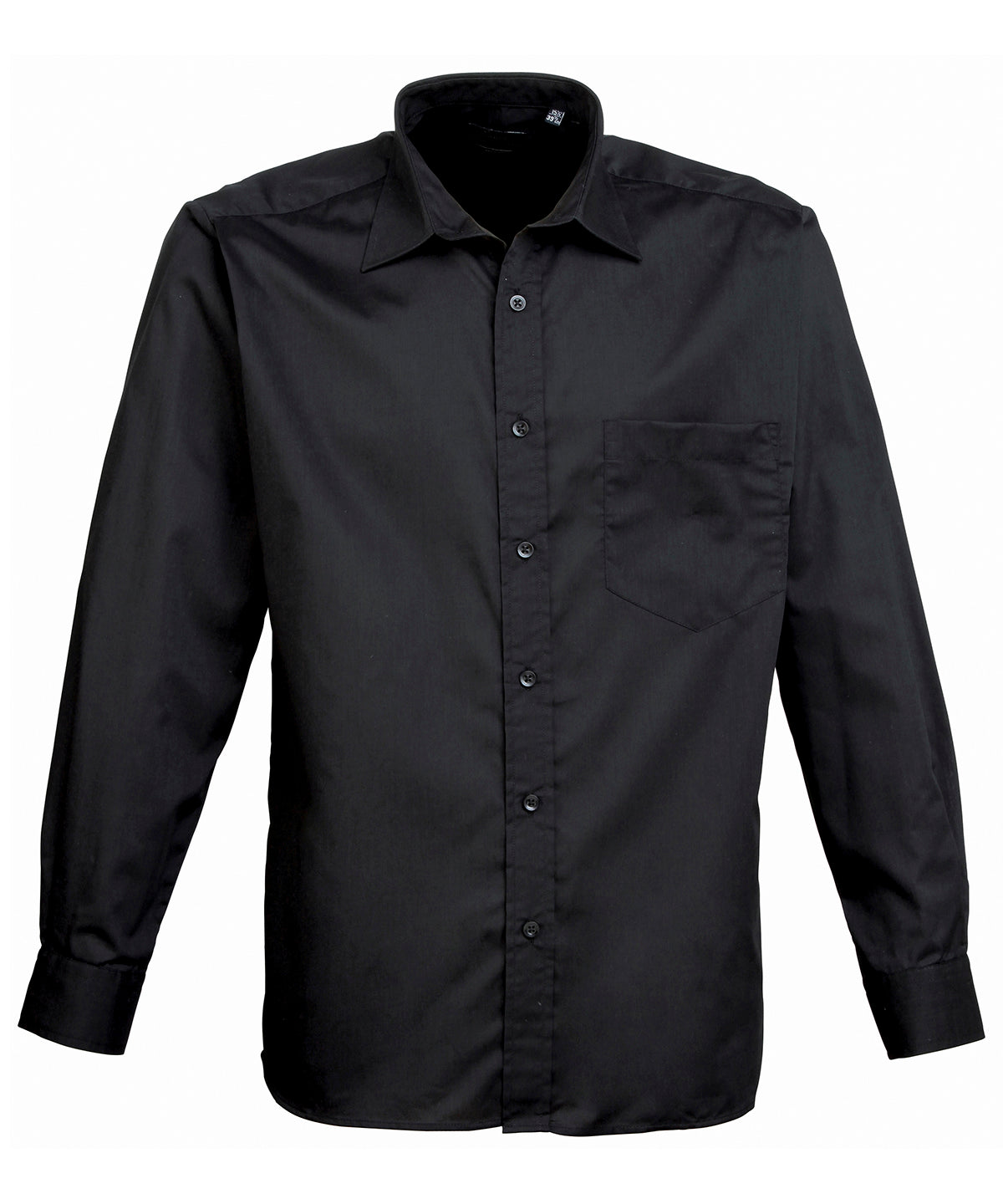 Long sleeve poplin shirt - 16.5 - Black*