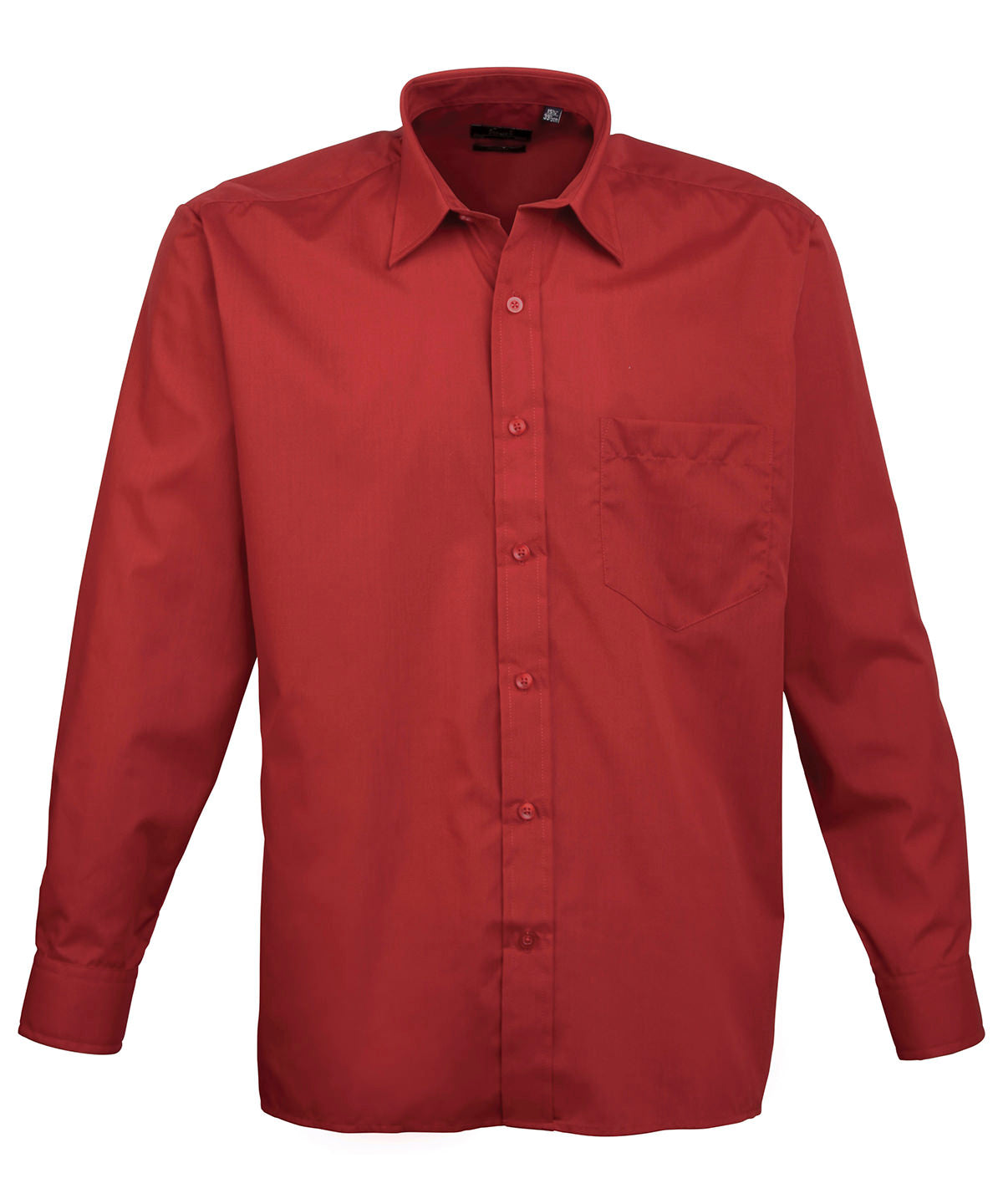 Long sleeve poplin shirt - 14.5 - Burgundy*