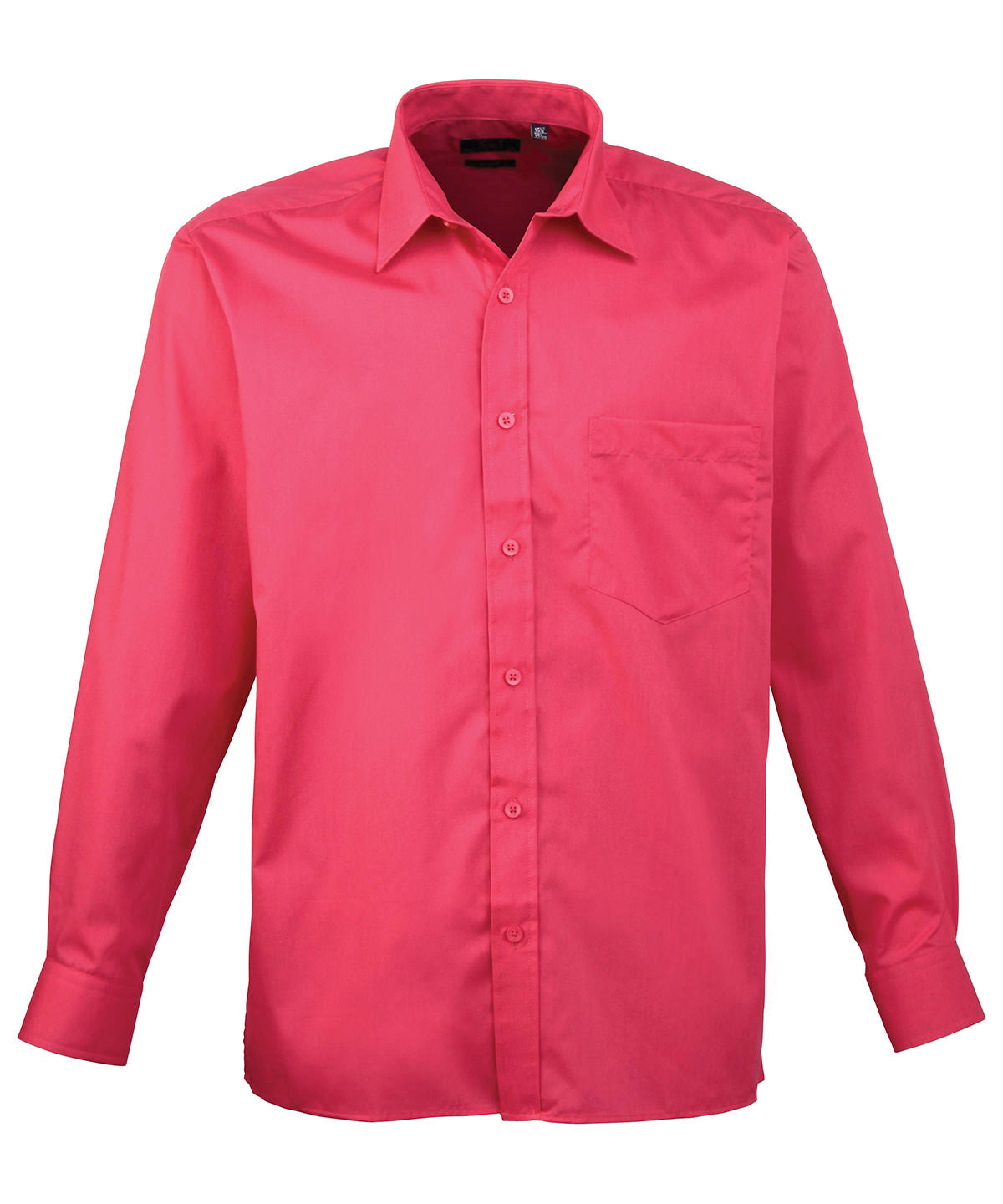 Long sleeve poplin shirt - 15 - Hot Pink