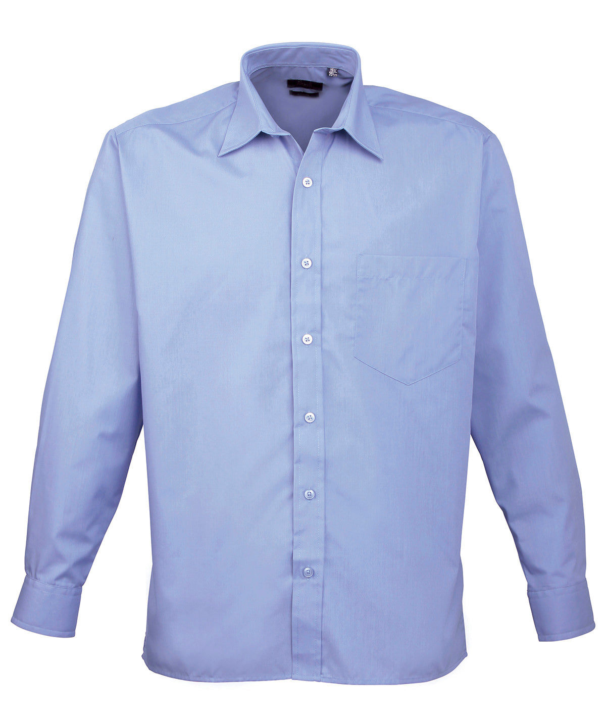 Long sleeve poplin shirt - 16.5 - Mid Blue*