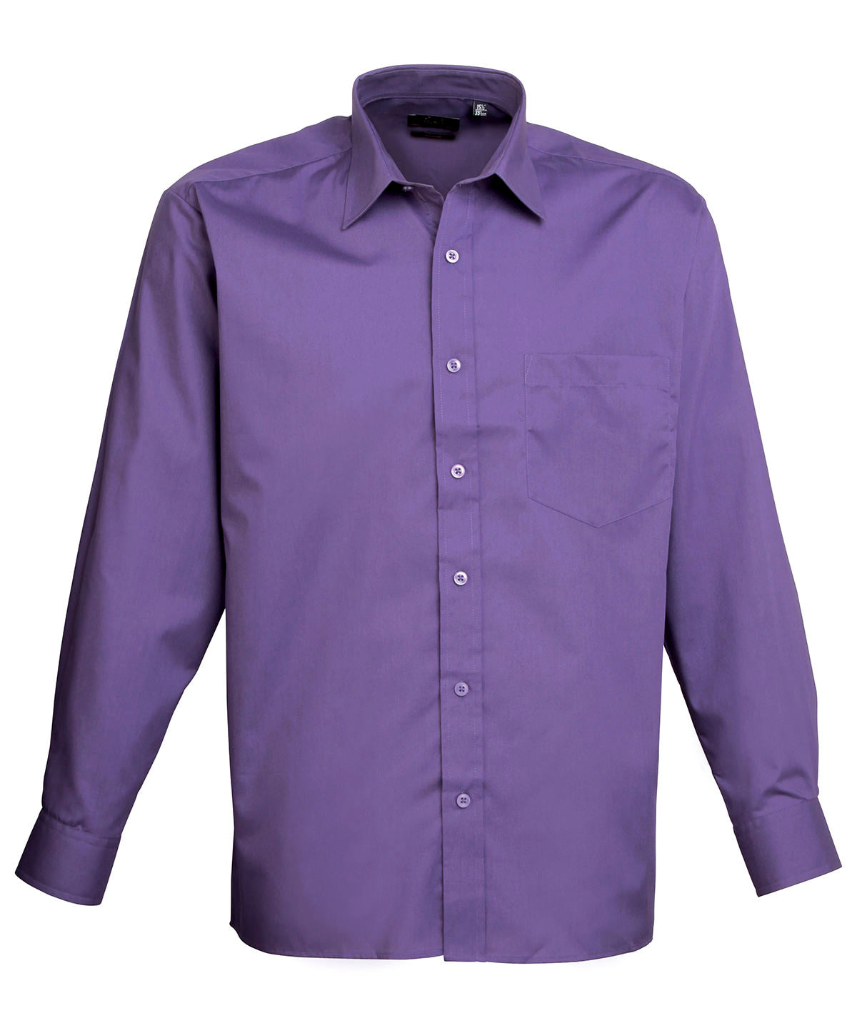Long sleeve poplin shirt - 15.5 - Purple*