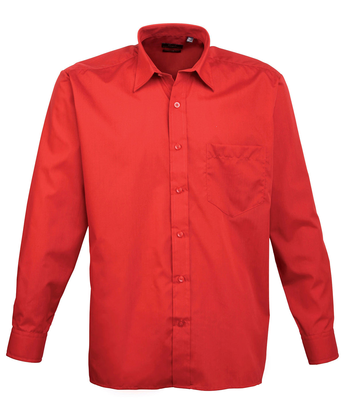 Long sleeve poplin shirt - 21 - Red*