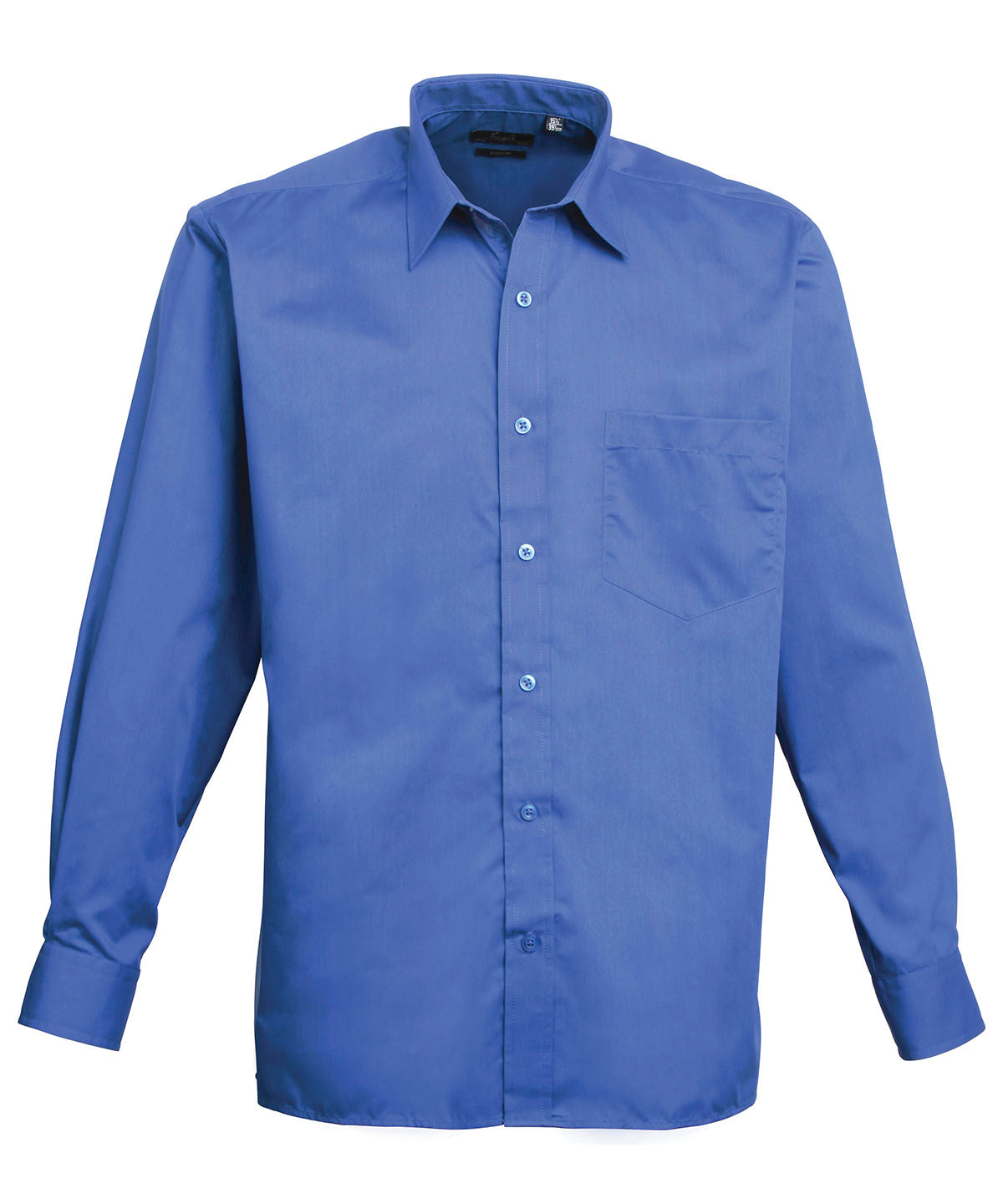 Long sleeve poplin shirt - 17.5 - Royal*