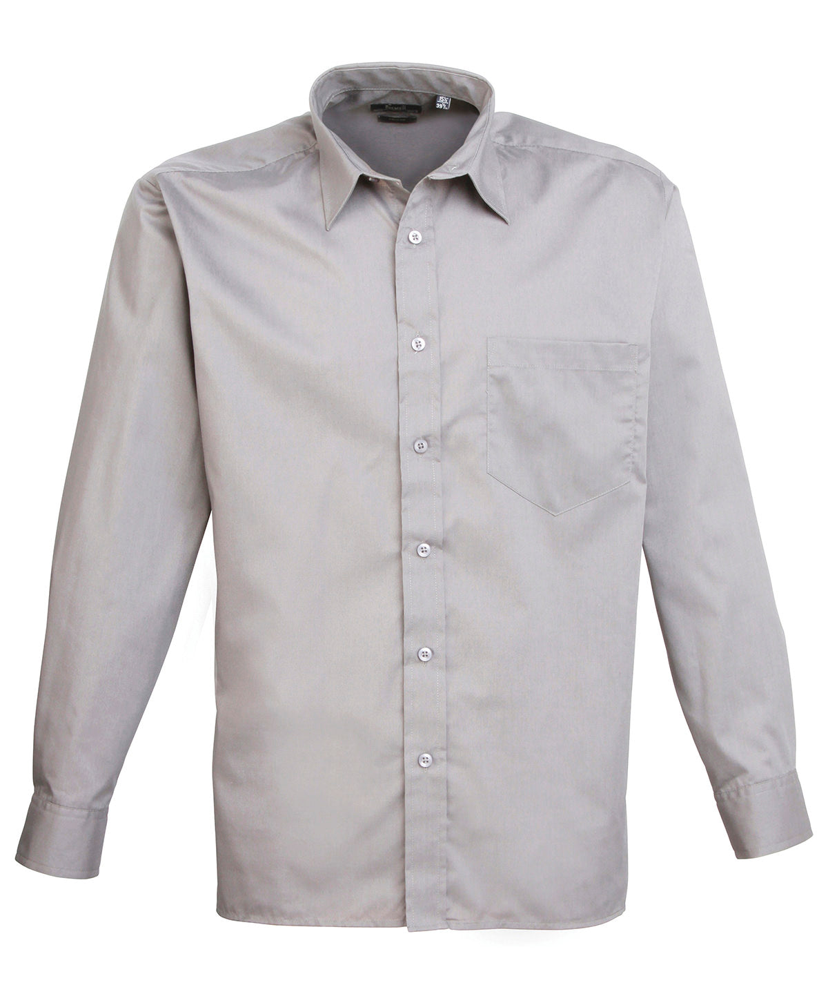 Long sleeve poplin shirt - 20 - Silver*