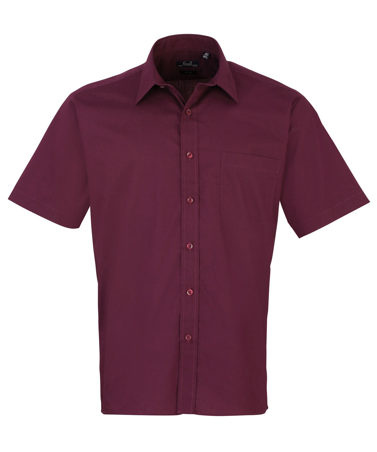 Short sleeve poplin shirt - 17 - Aubergine