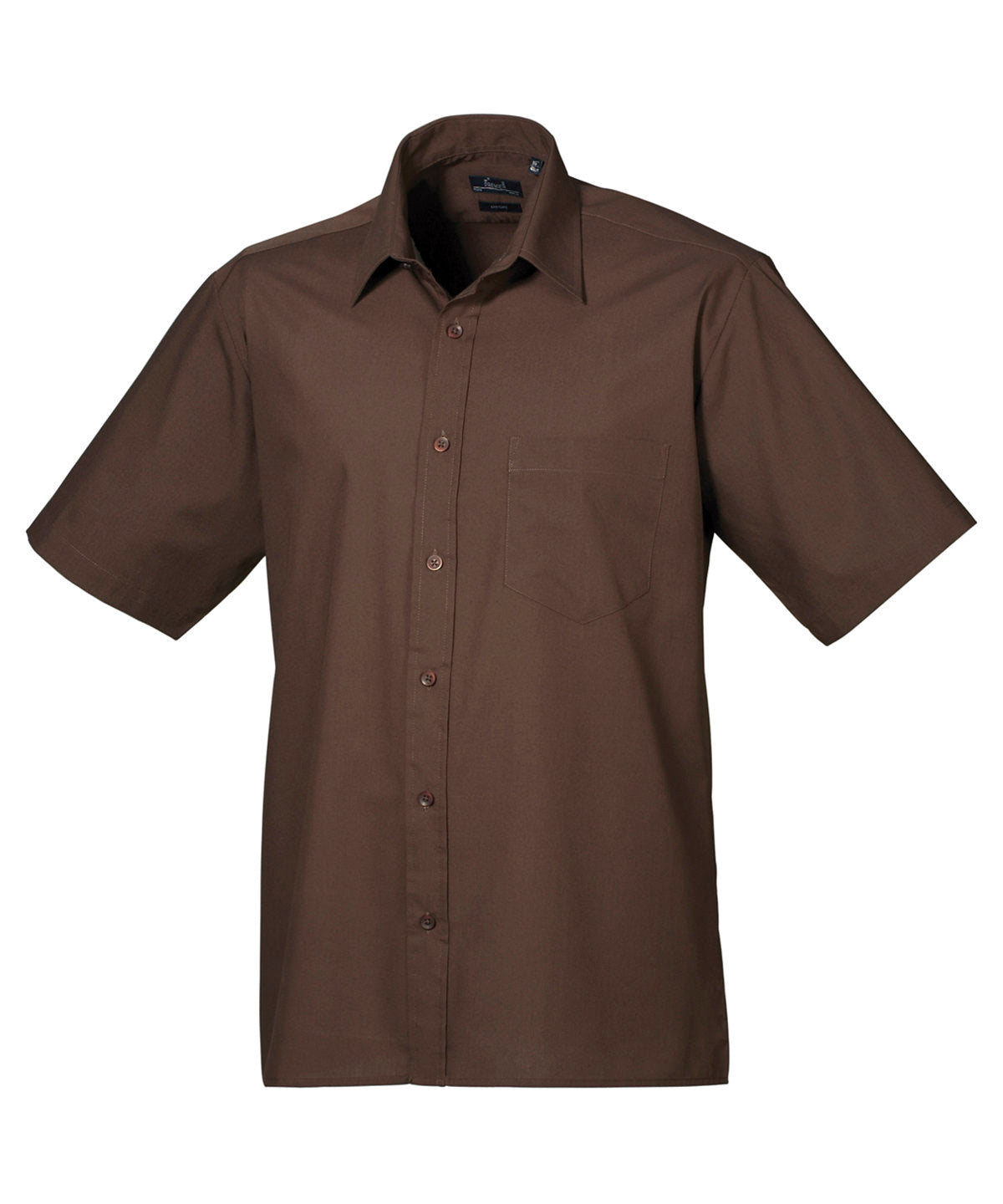 Short sleeve poplin shirt - 15.5 - Brown