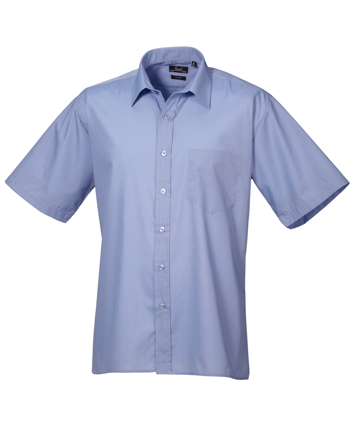 Short sleeve poplin shirt - 14.5 - Mid Blue*