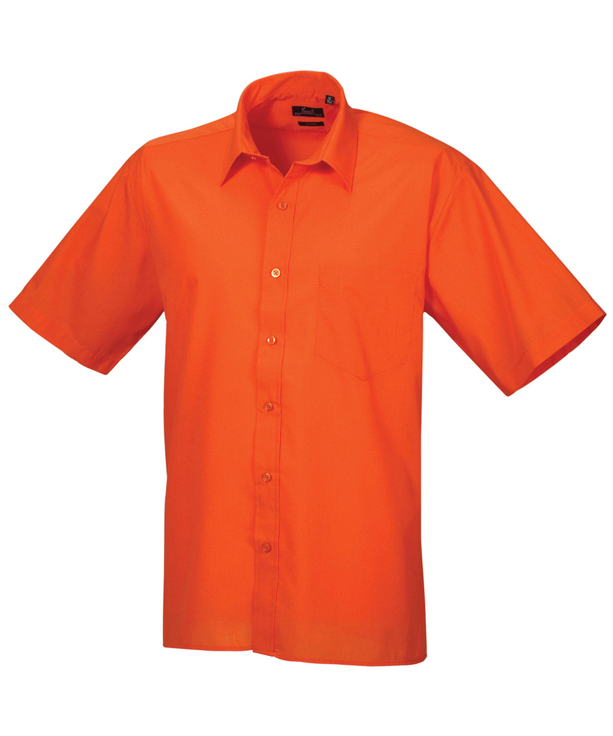 Short sleeve poplin shirt - 19 - Orange