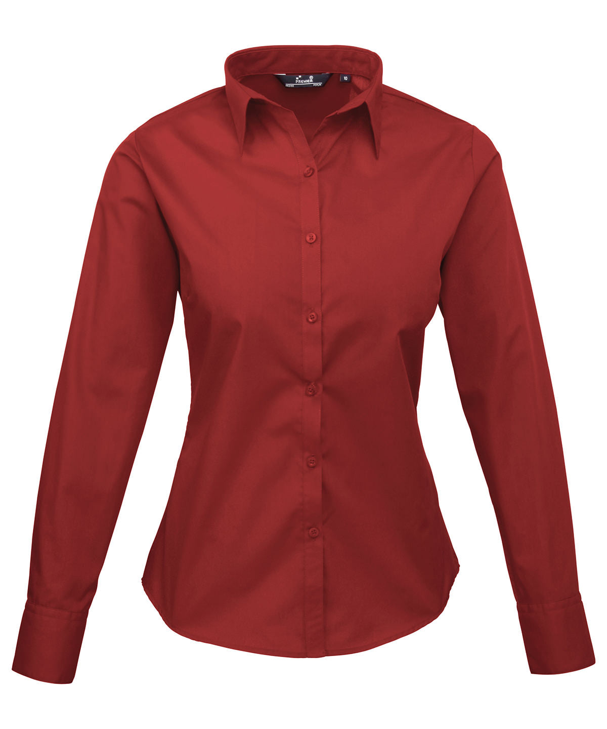 Women's poplin long sleeve blouse - Wom 14 - Burgundy*