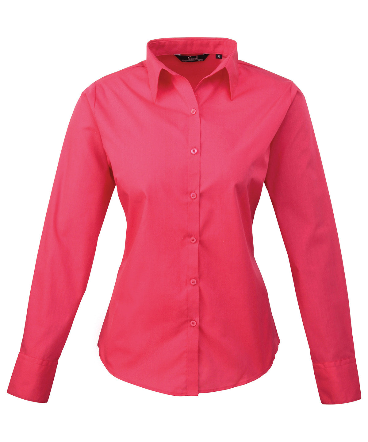 Women's poplin long sleeve blouse - Wom 6 - Hot Pink