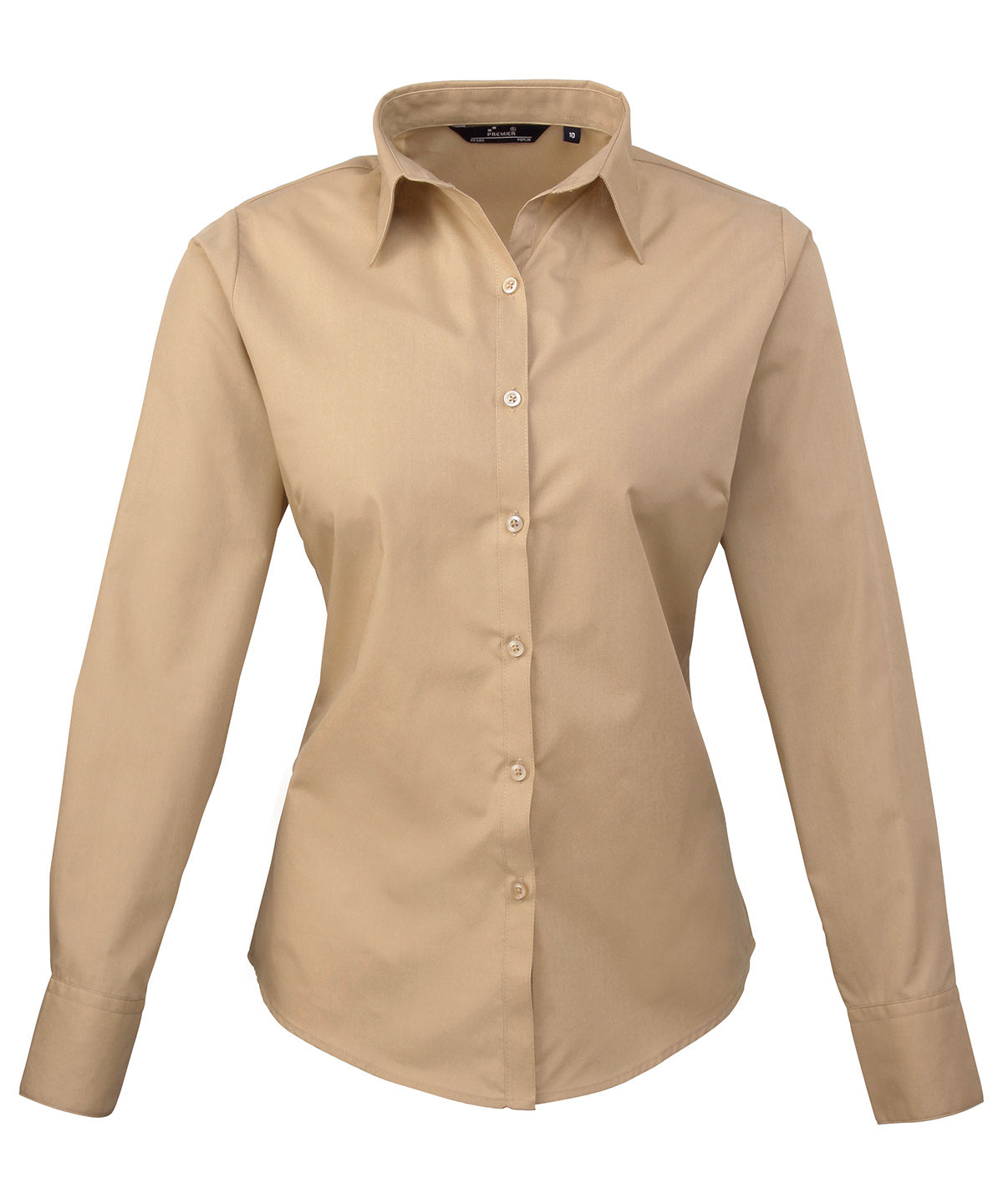 Women's poplin long sleeve blouse - Wom 18 - Khaki