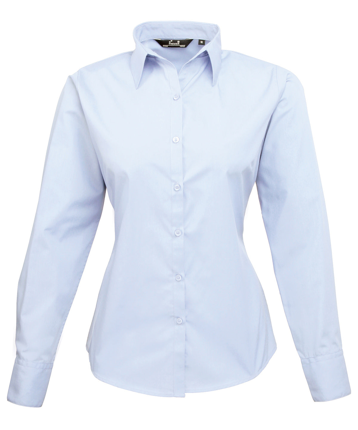 Women's poplin long sleeve blouse - Wom 26 - Light Blue*