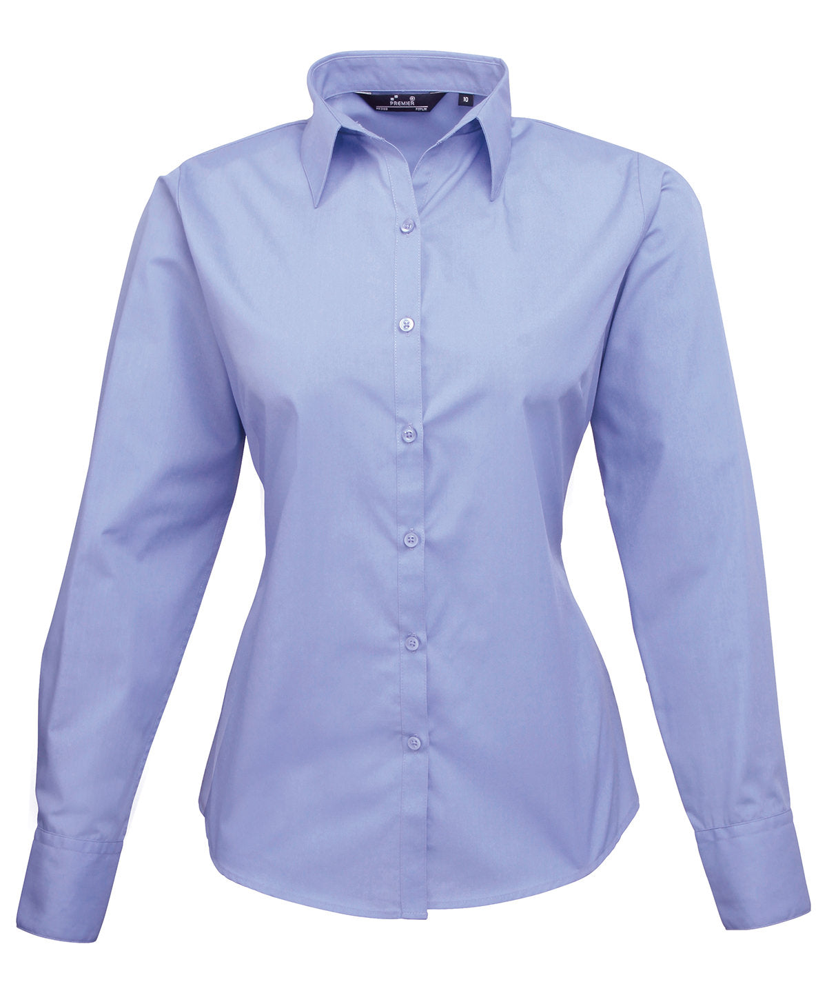 Women's poplin long sleeve blouse - Wom 24 - Mid Blue*