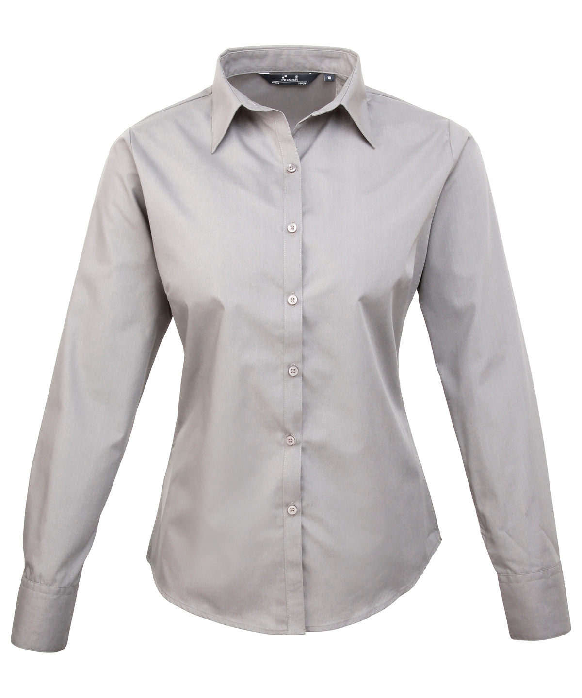 Women's poplin long sleeve blouse - Wom 16 - Silver*