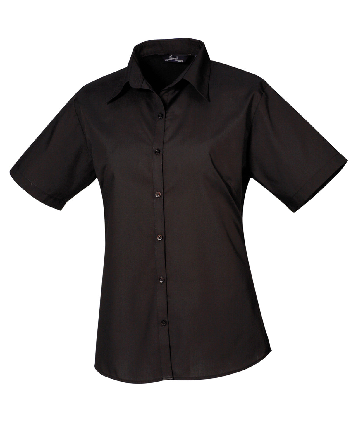 Women's short sleeve poplin blouse - Wom 30 - Black*