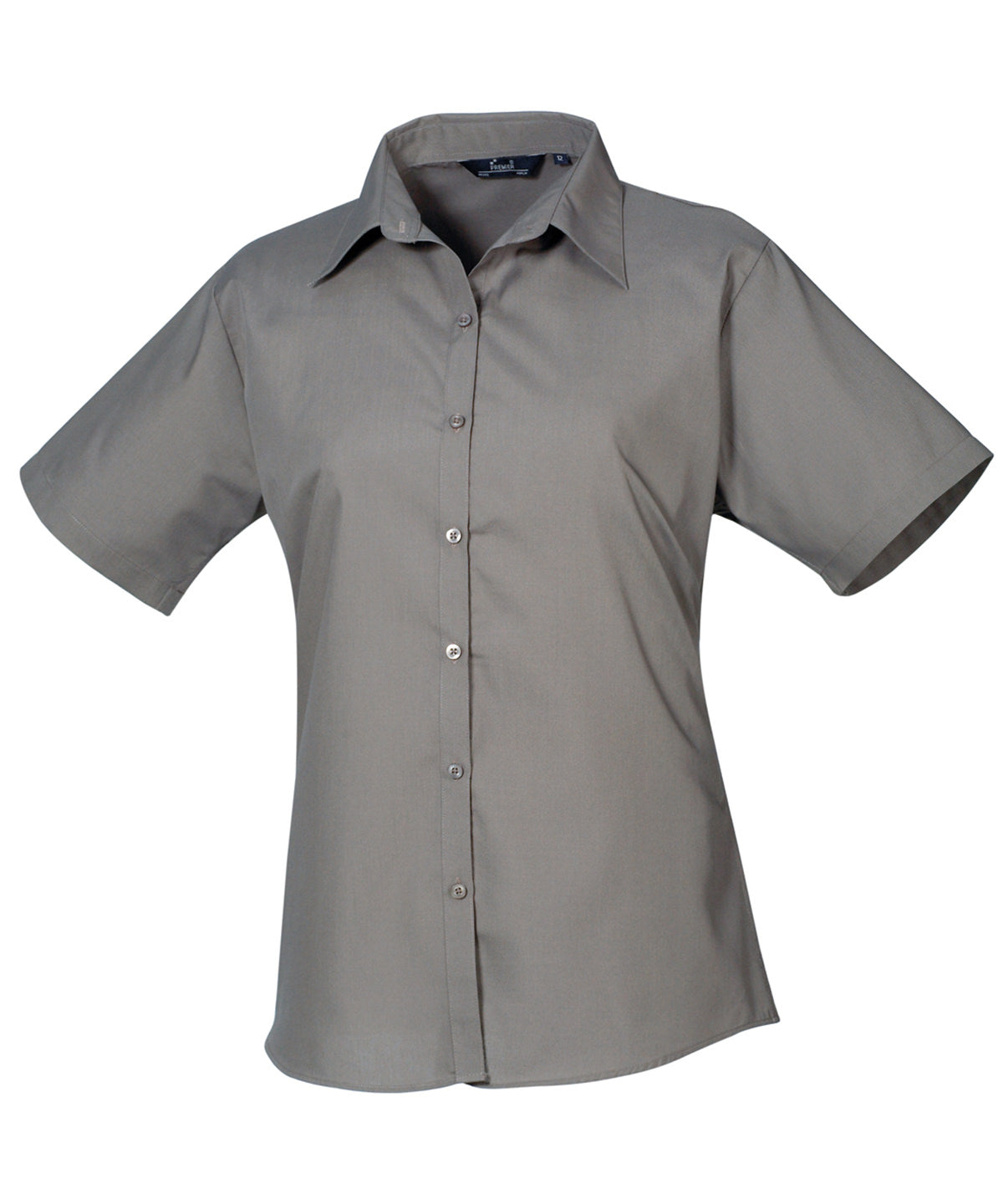 Women's short sleeve poplin blouse - Wom 10 - Dark Grey*