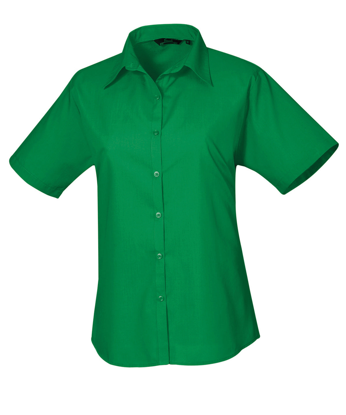 Women's short sleeve poplin blouse - Wom 8 - Emerald